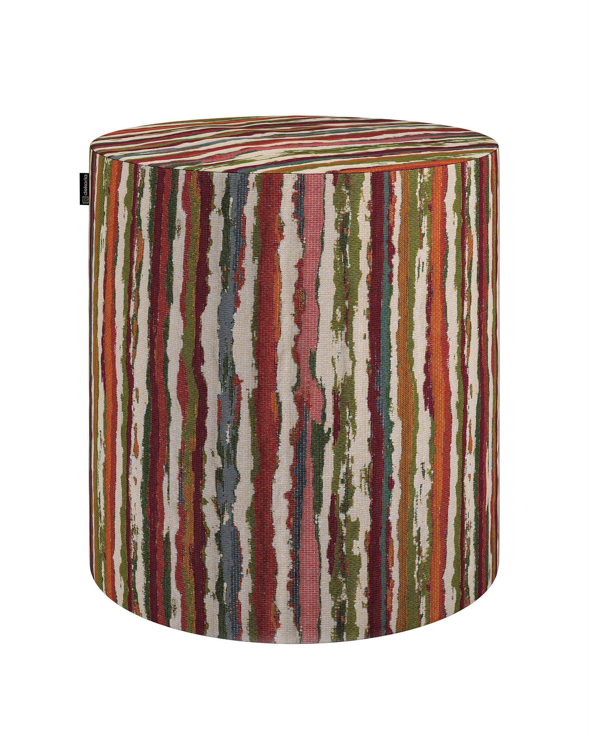 Pouf Barrel Farbe bunt Stoff strukturiert, gemustert
