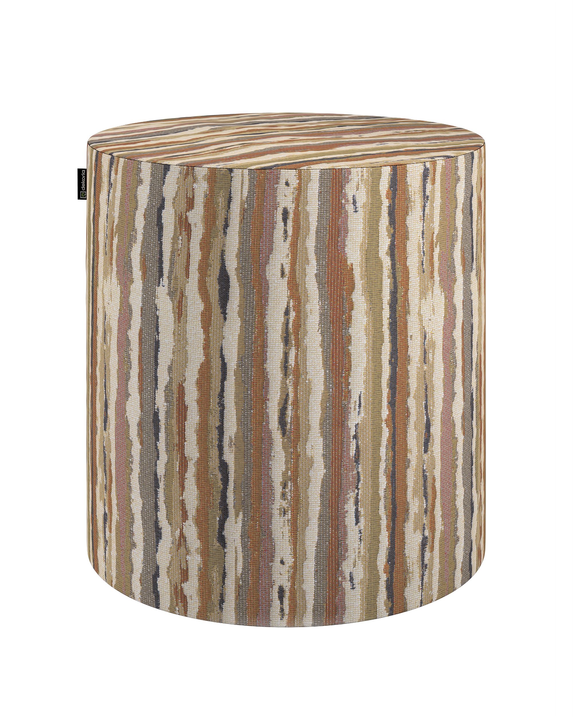 Pouf Barrel Farbe beige Stoff strukturiert, gemustert