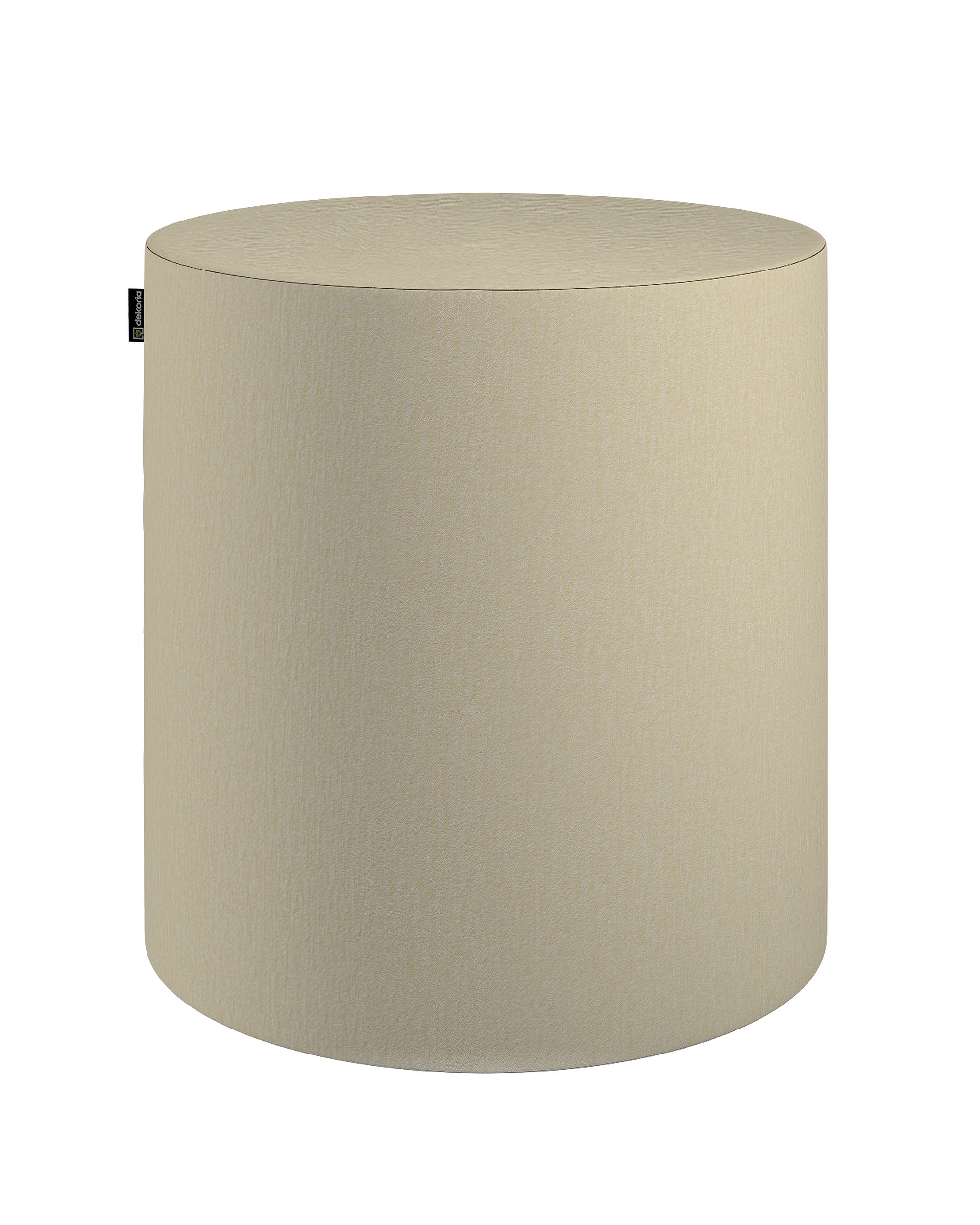 Pouf Barrel Farbe creme Stoff glänzend, strukturiert