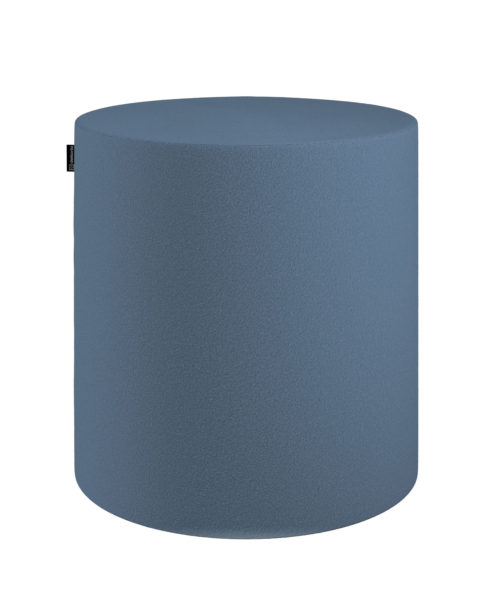 Pouf Barrel Farbe blau Stoff strukturiert