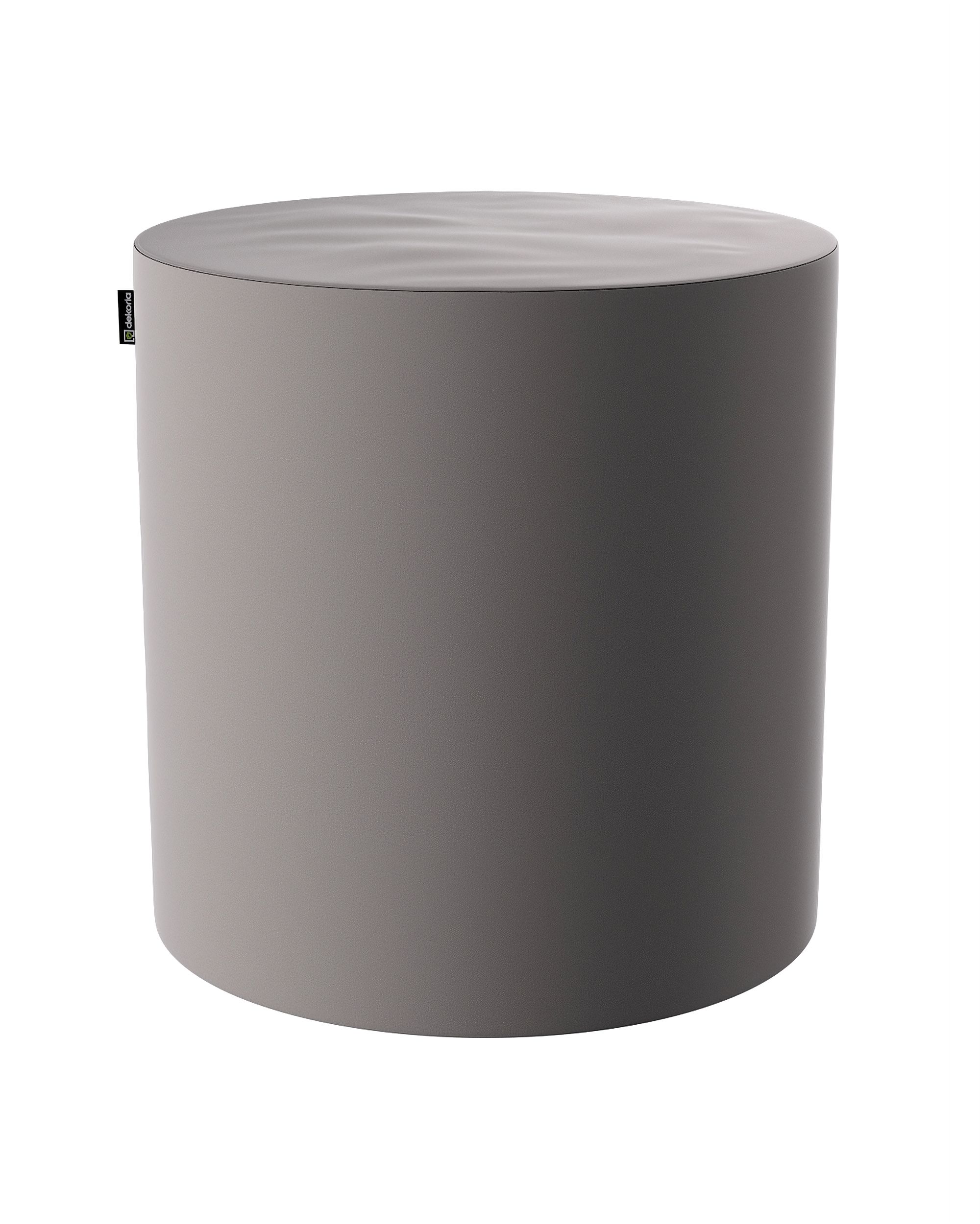 Pouf Barrel Farbe grau Stoff glänzend, samt