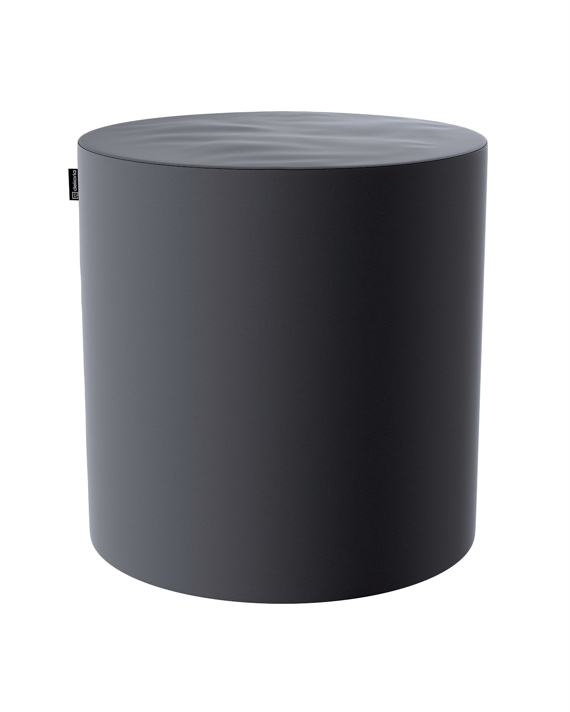 Pouf Barrel Farbe grau Stoff glänzend, samt