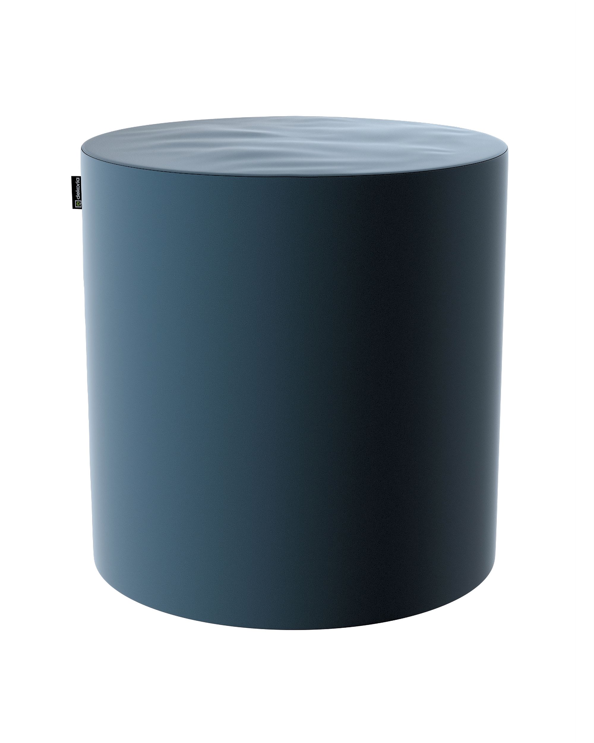 Pouf Barrel Farbe blau Stoff glänzend, samt
