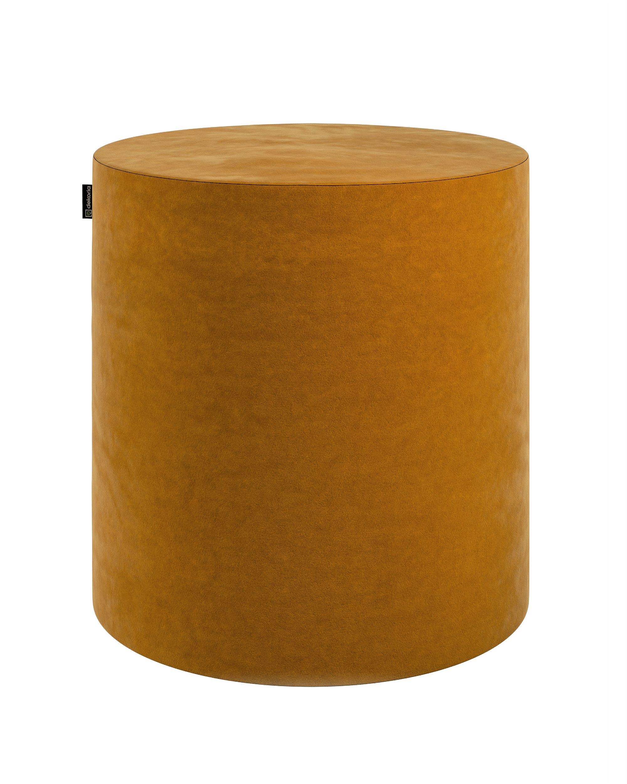 Pouf Barrel Farbe gelb Stoff glänzend, samt