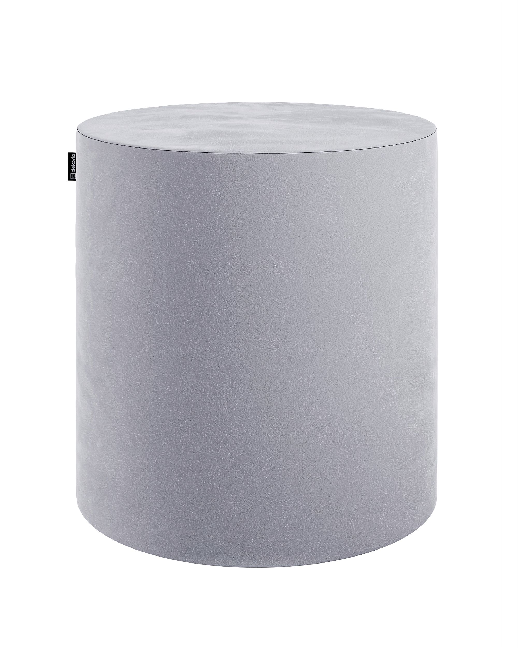 Pouf Barrel Farbe grau Stoff glänzend, samt