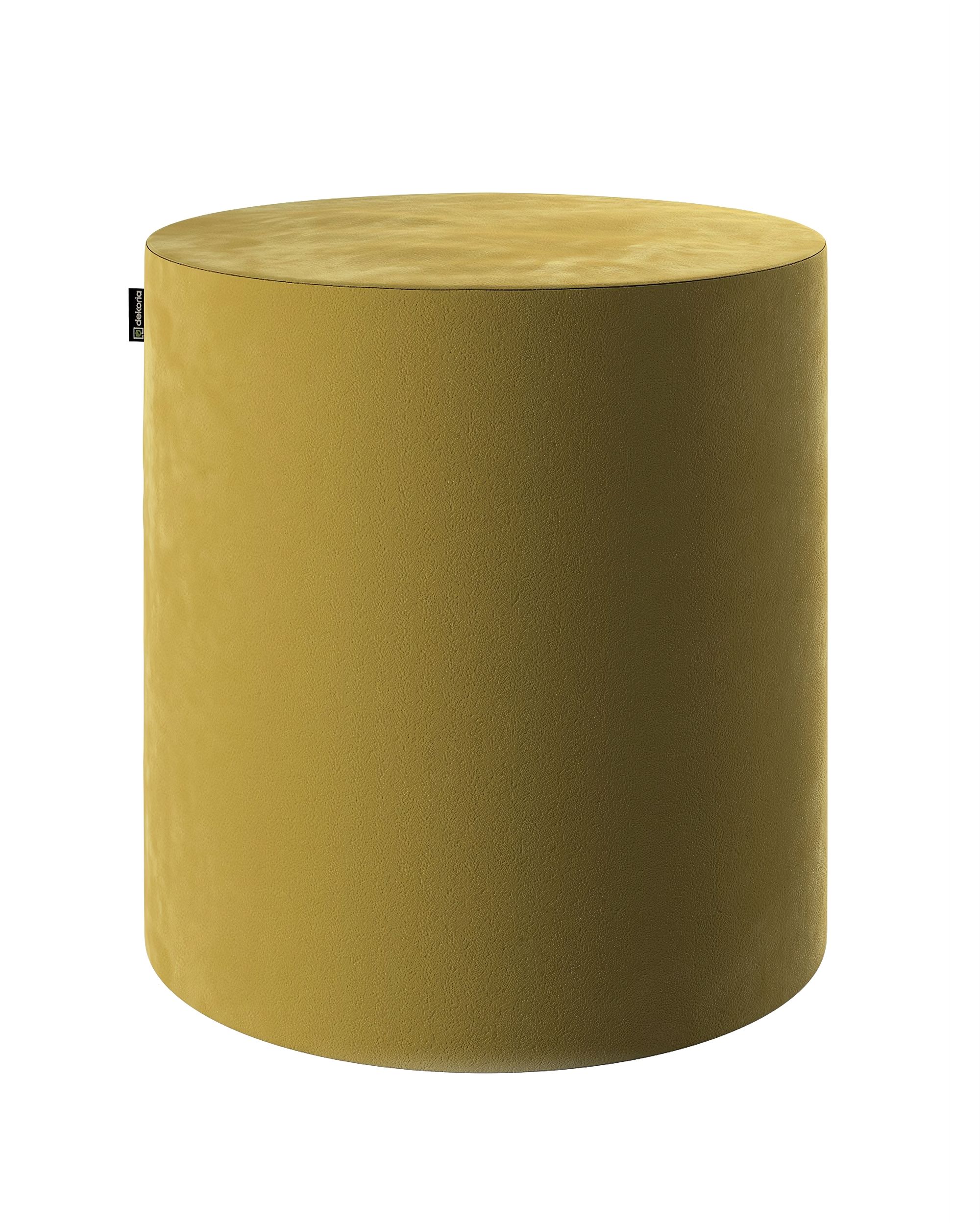 Pouf Barrel Farbe grün Stoff glänzend, samt