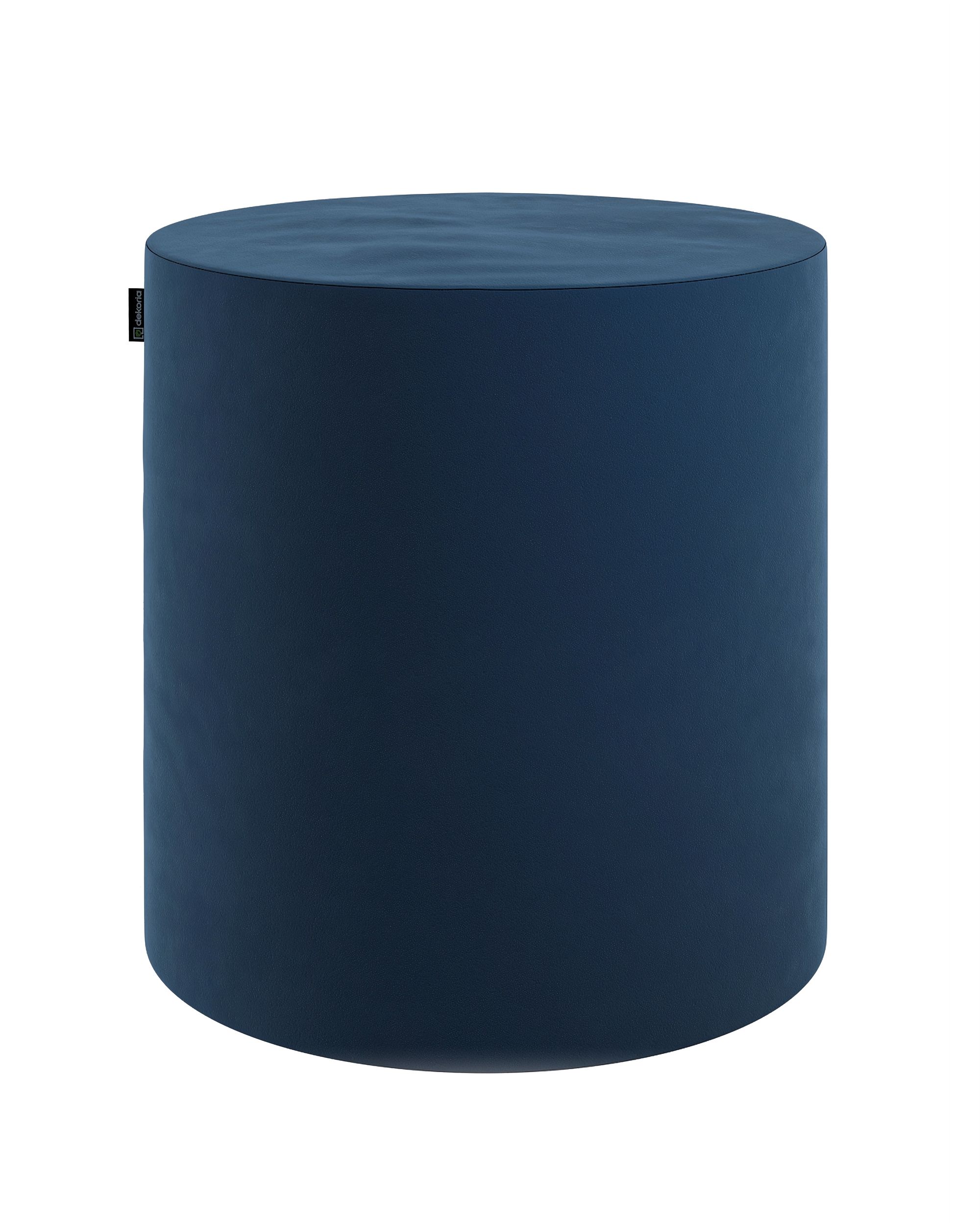 Pouf Barrel Farbe dunkelblau Stoff glänzend, samt