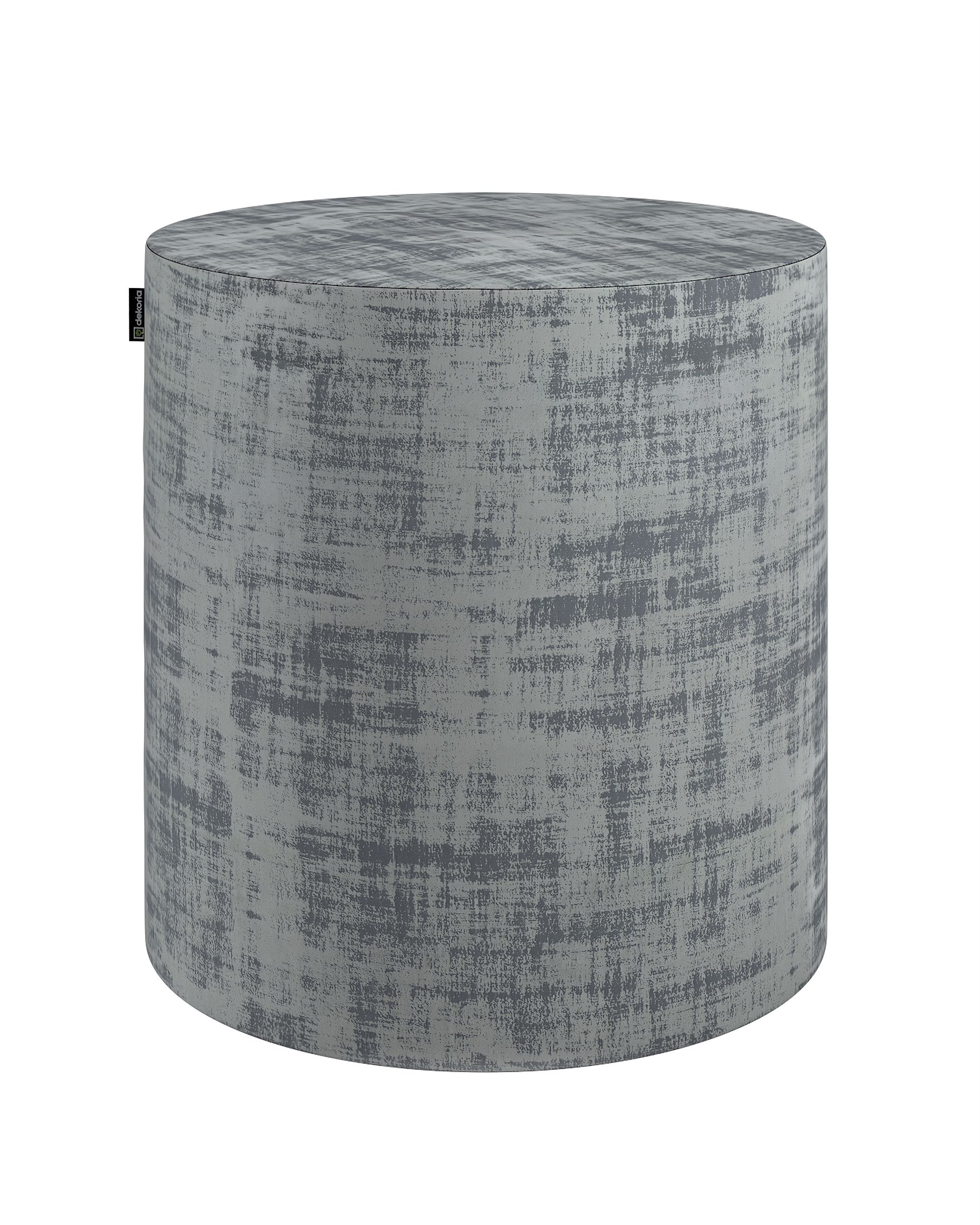 Pouf Barrel Farbe grau Stoff glänzend, samt