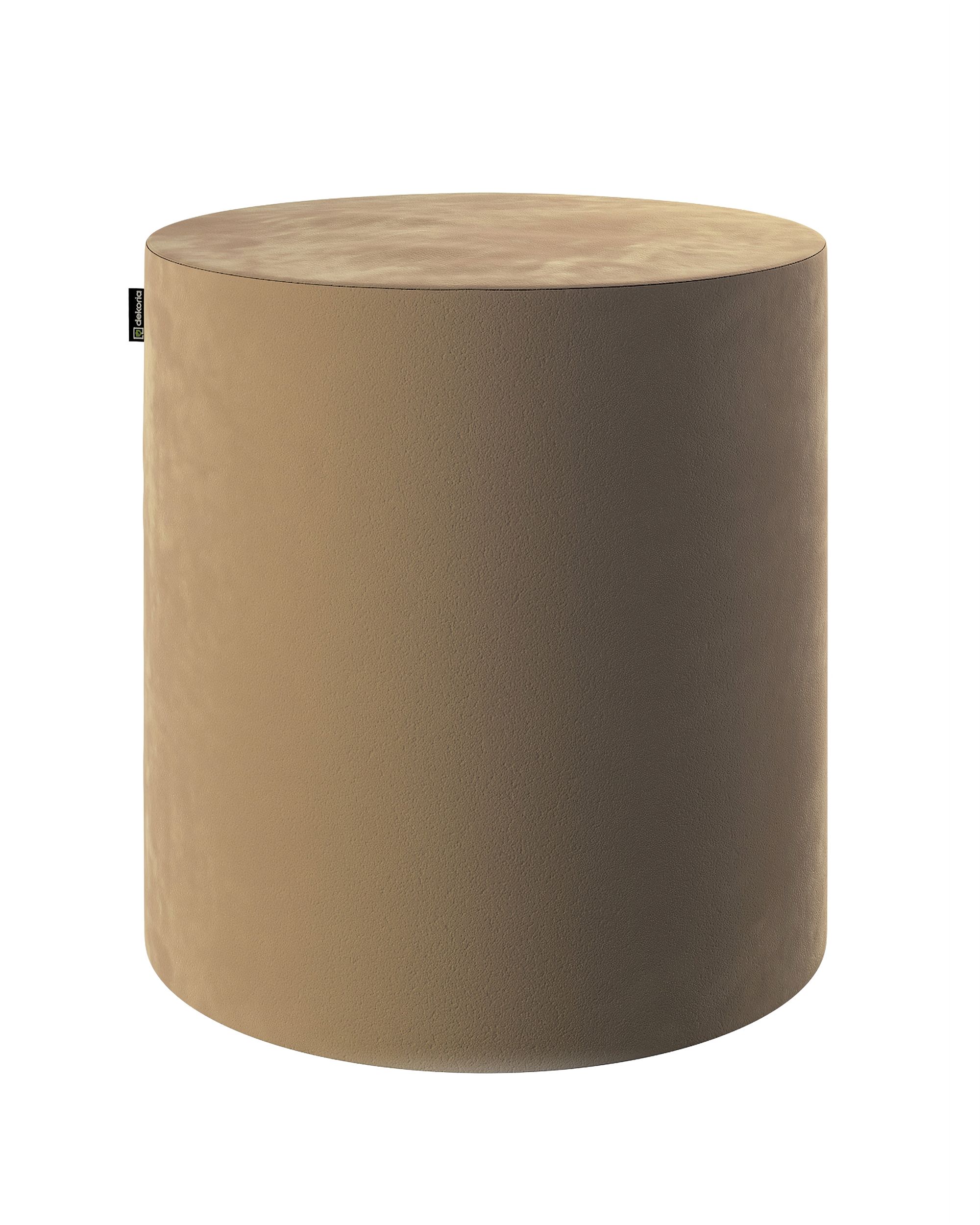 Pouf Barrel Farbe beige Stoff glänzend, samt