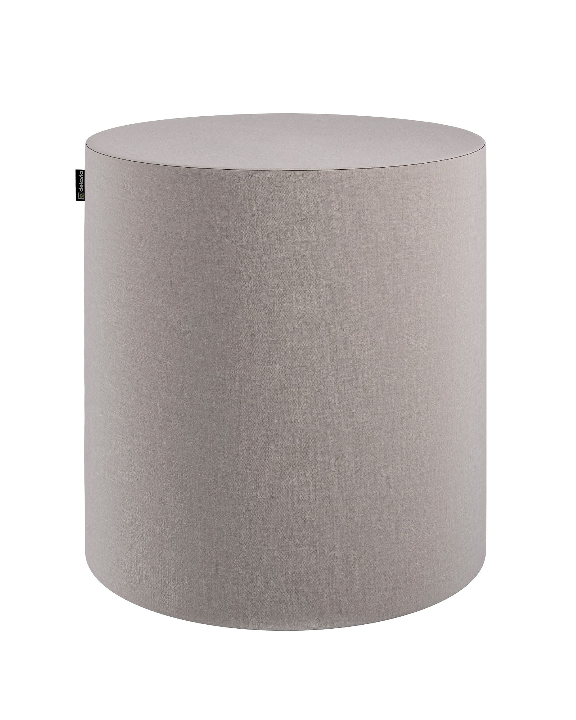 Pouf Barrel Farbe beige Stoff samt