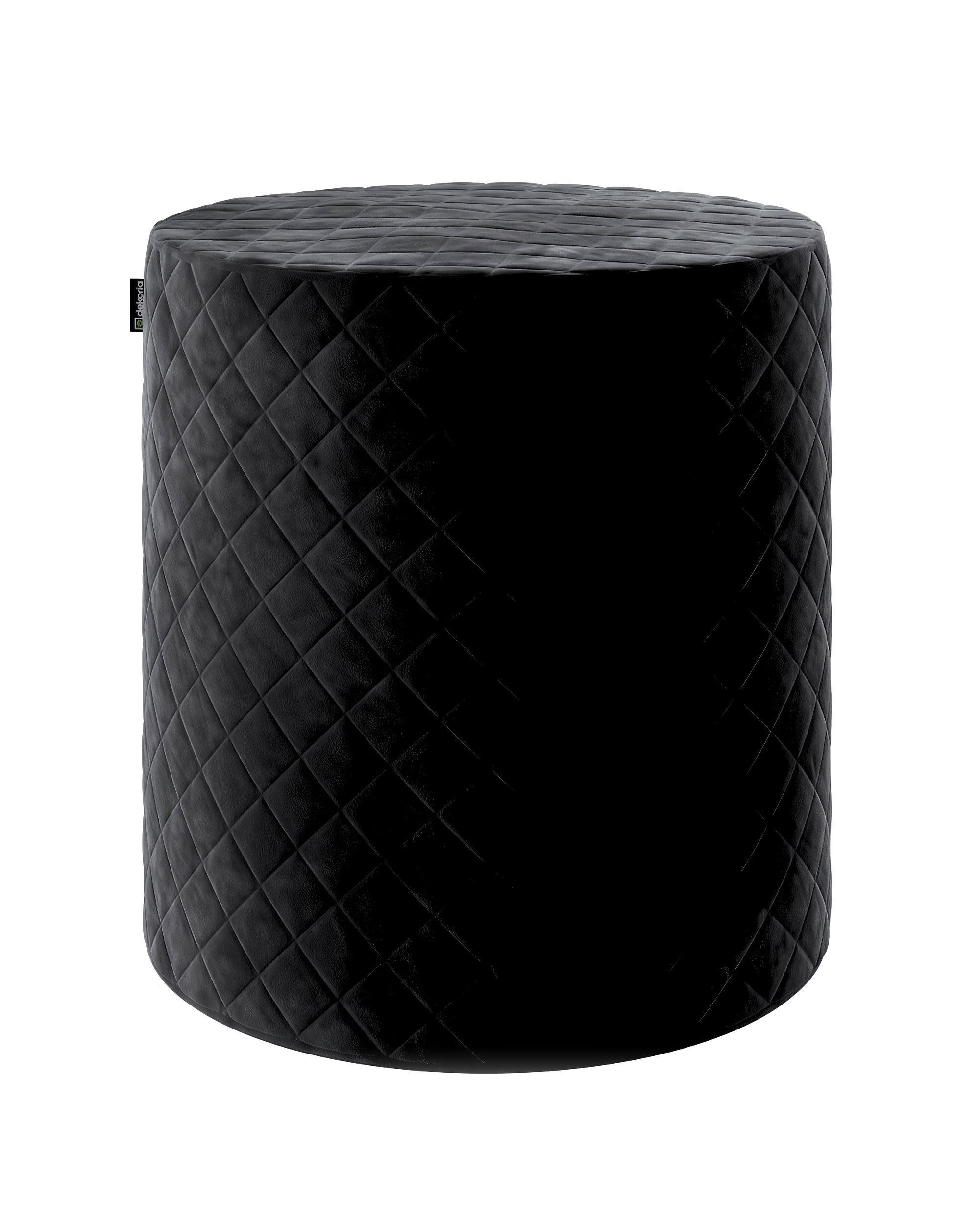 Pouf Barrel gesteppt Farbe schwarz Stoff glänzend, samt