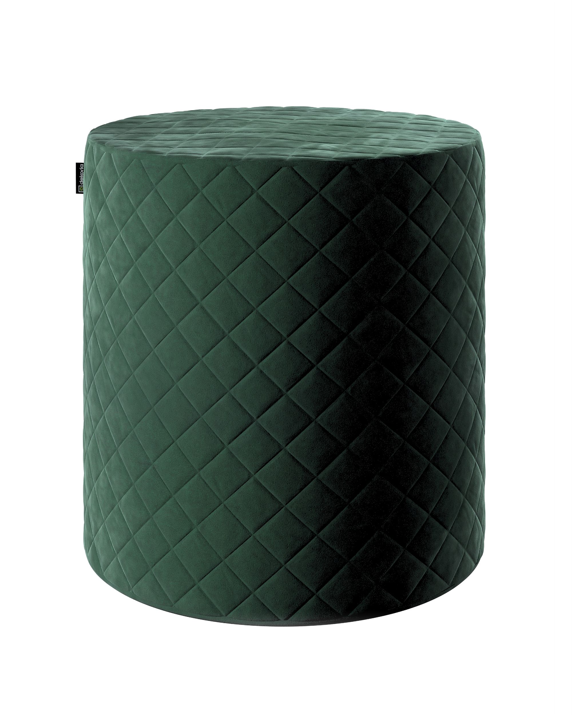 Pouf Barrel gesteppt Farbe grün Stoff glänzend, samt