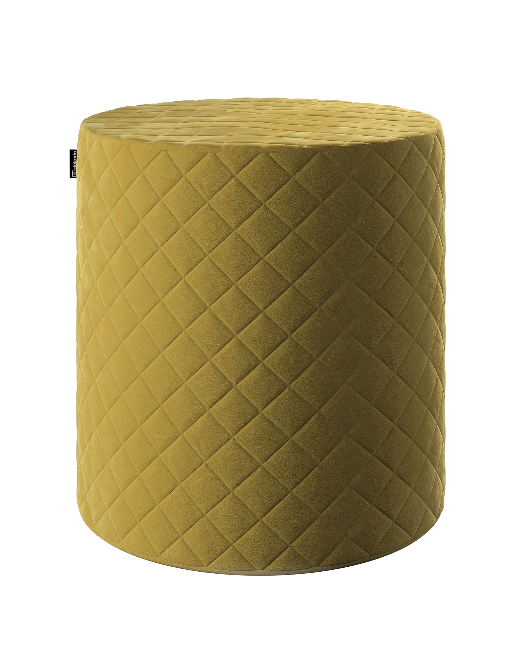 Pouf Barrel gesteppt Farbe grün Stoff glänzend, samt