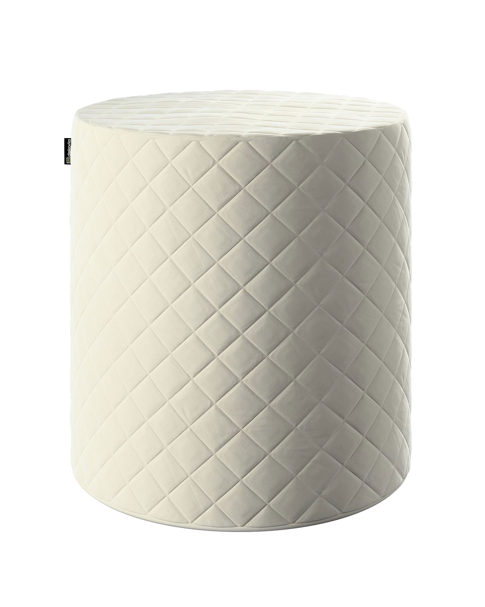 Pouf Barrel gesteppt Farbe creme Stoff glänzend, samt