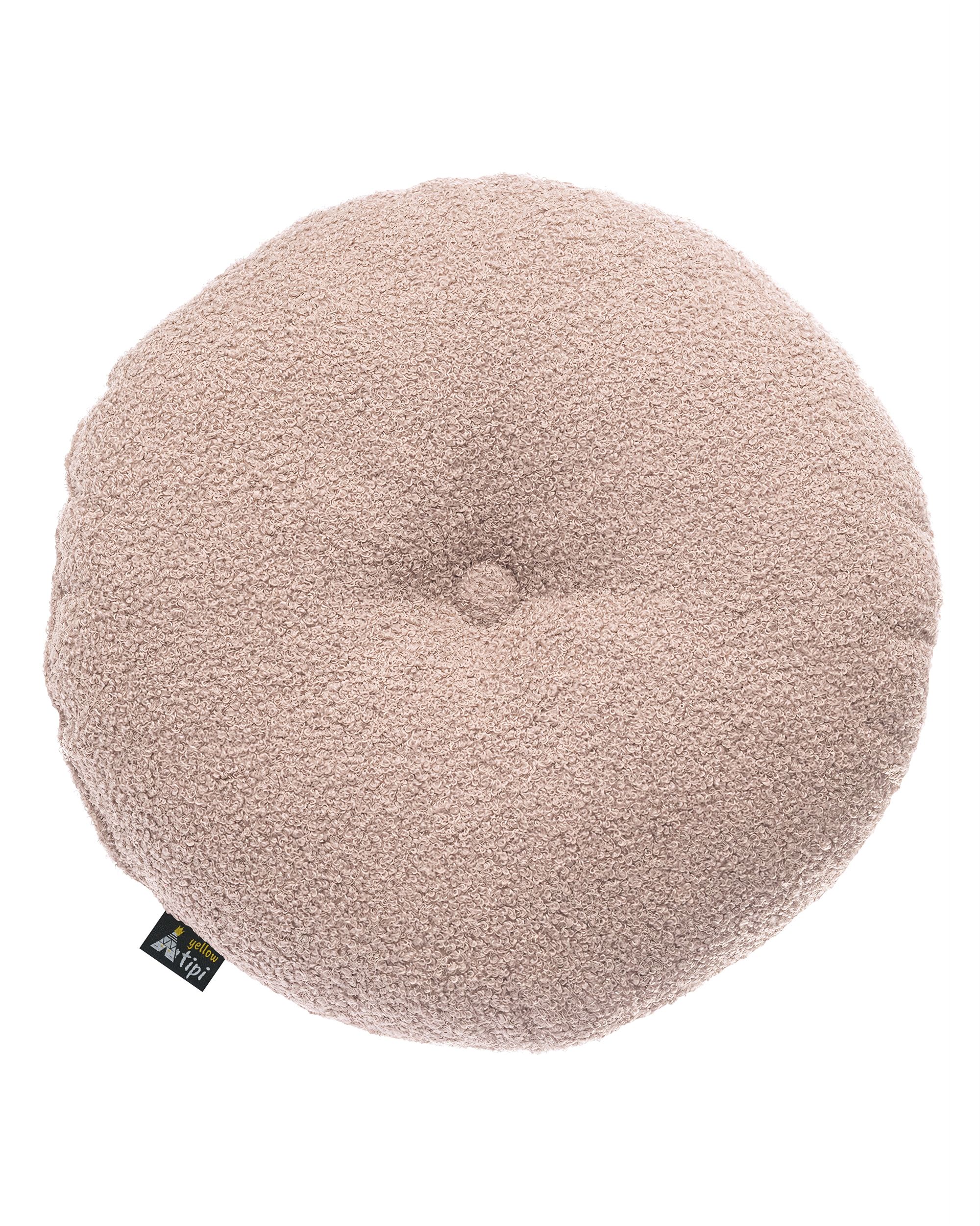 Rundes Velvet-Kissen Farbe rosa Stoff strukturiert