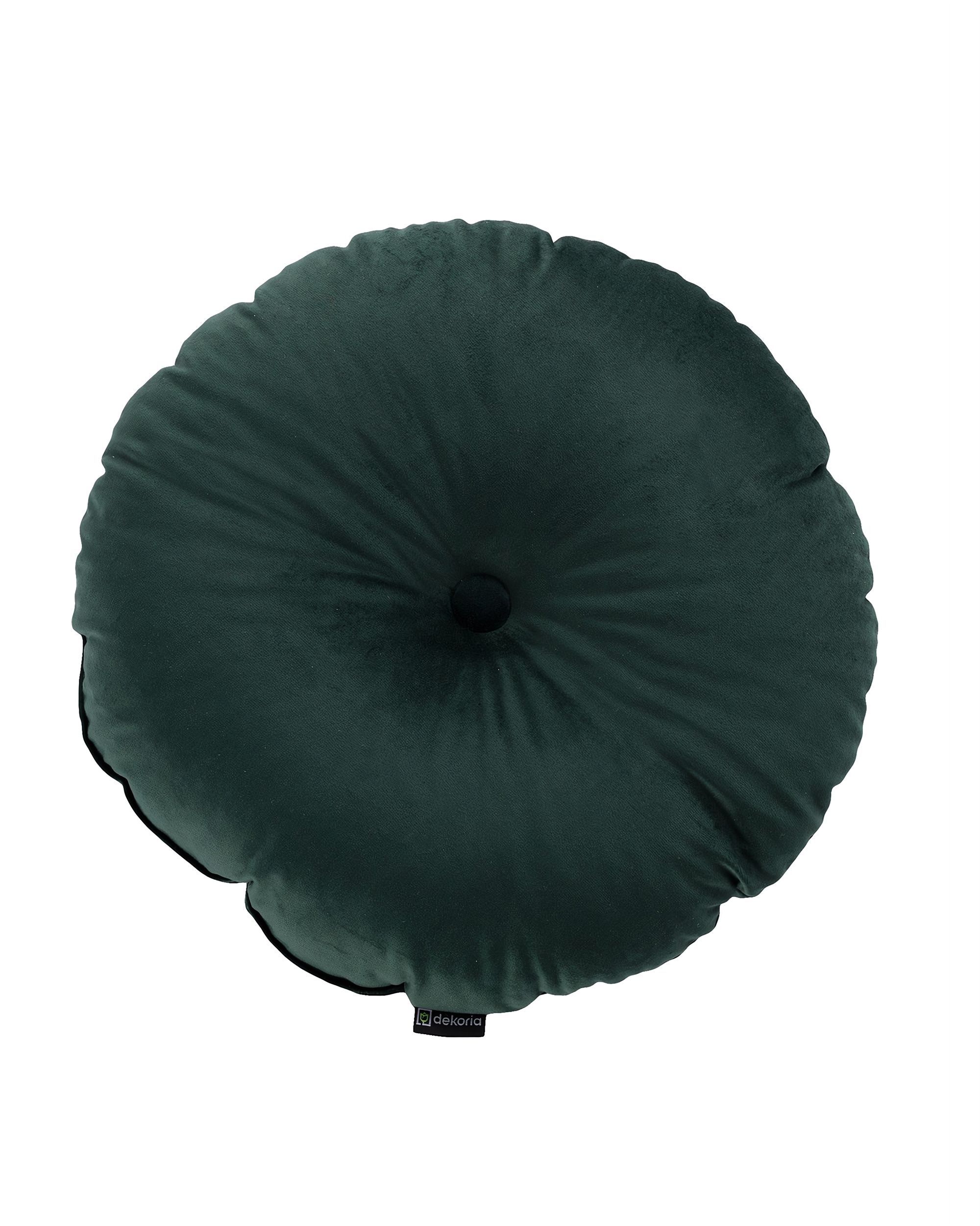 Rundes Velvet-Kissen Farbe grün Stoff glänzend, samt