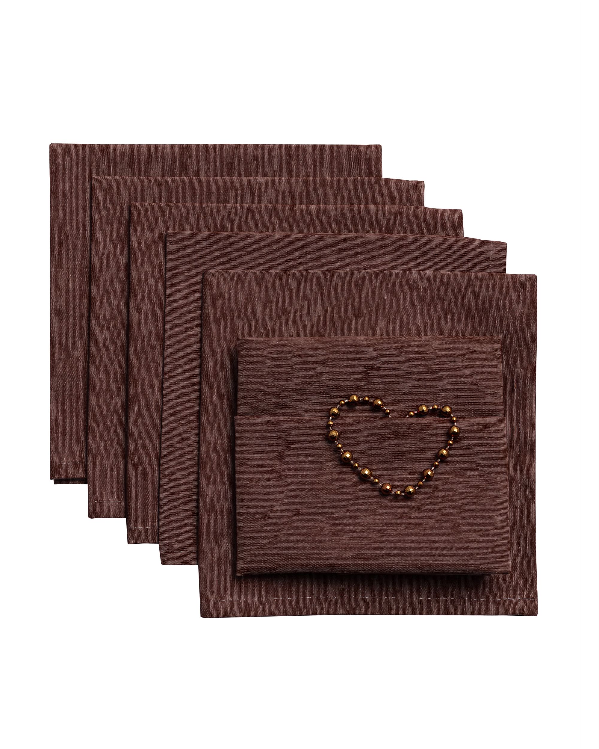 Servietten Set 6 Stck 42x42cm Loneta braun