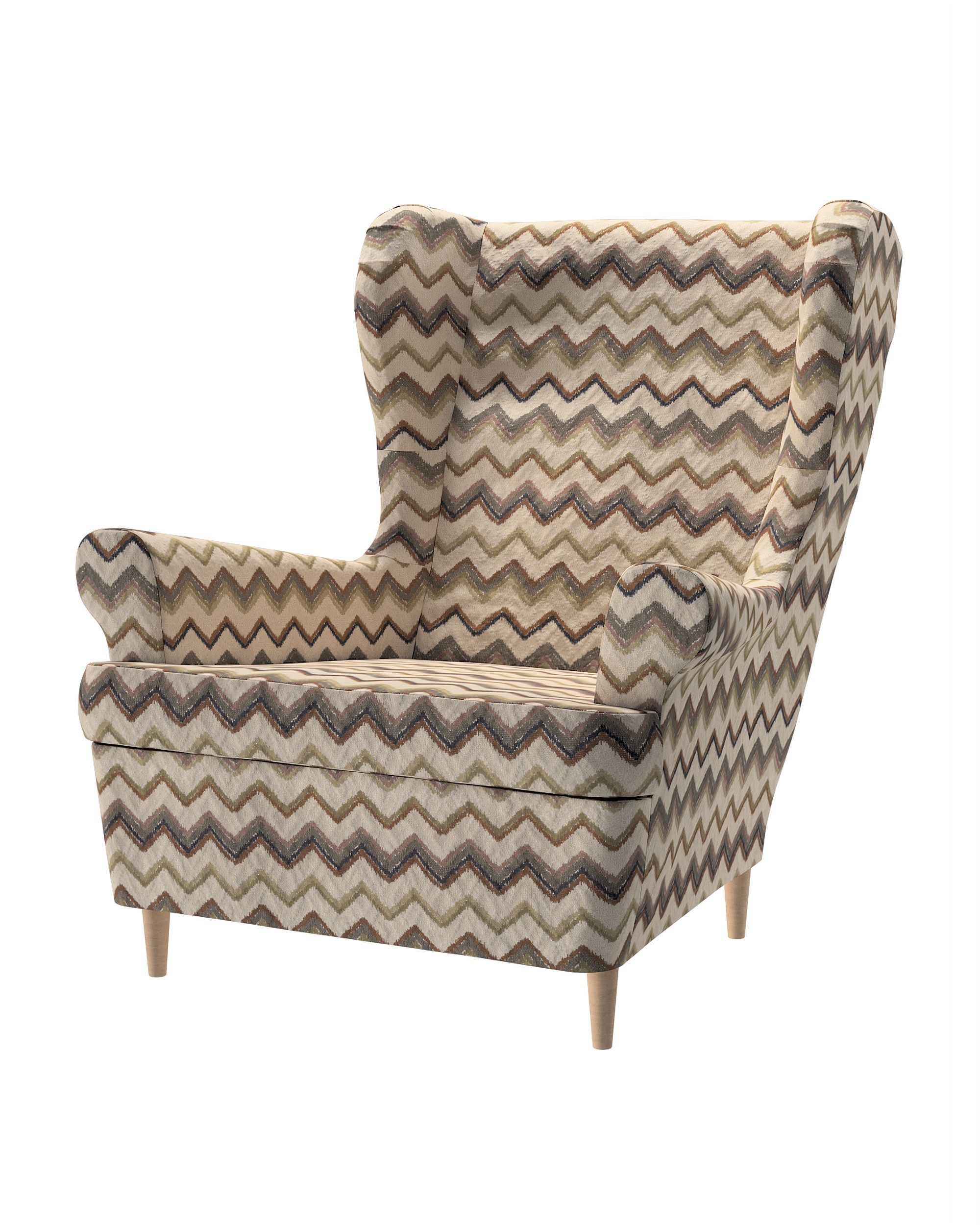 Bezug für Strandmon Sessel Farbe beige Stoff strukturiert, gemustert