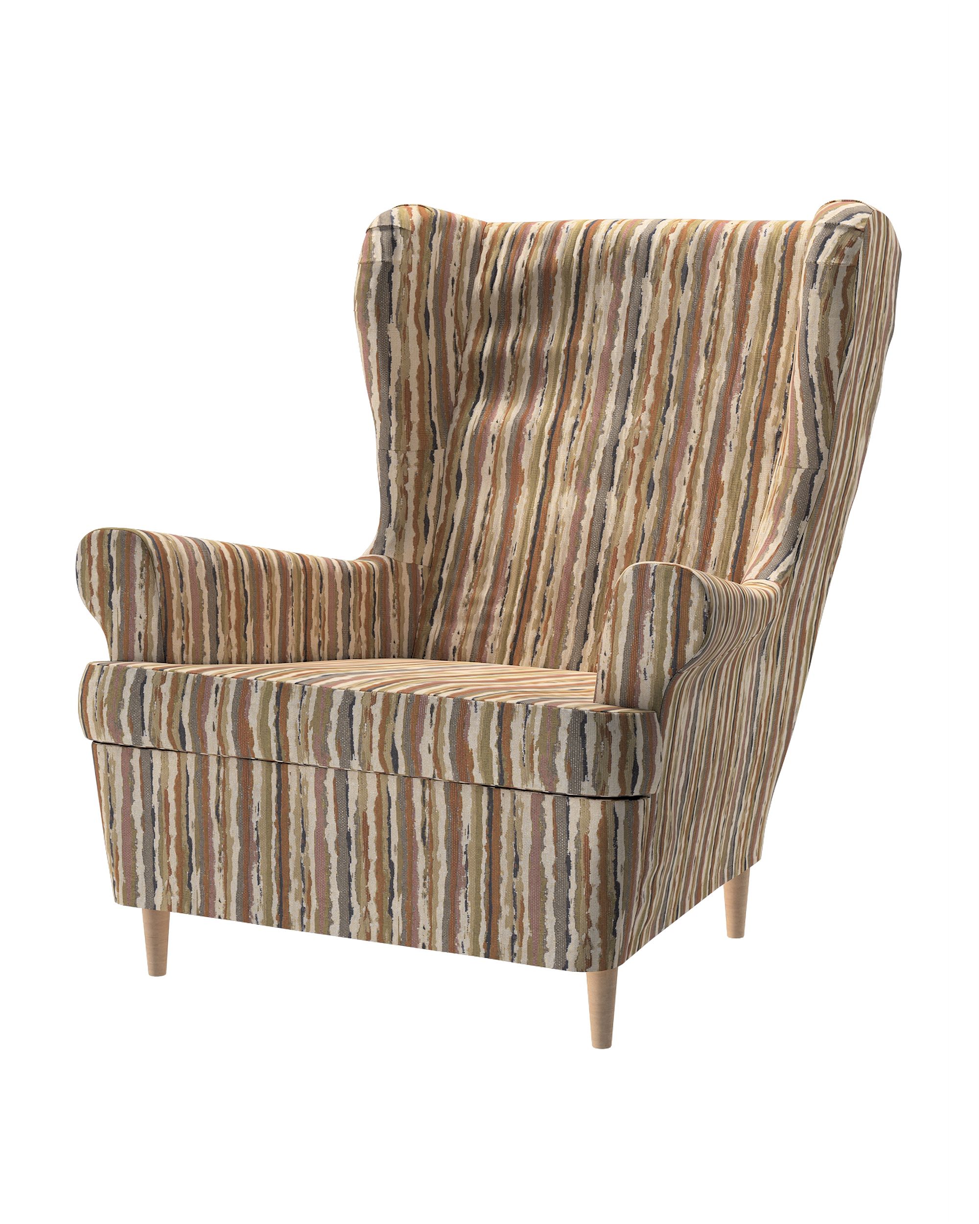 Bezug für Strandmon Sessel Farbe beige Stoff strukturiert, gemustert