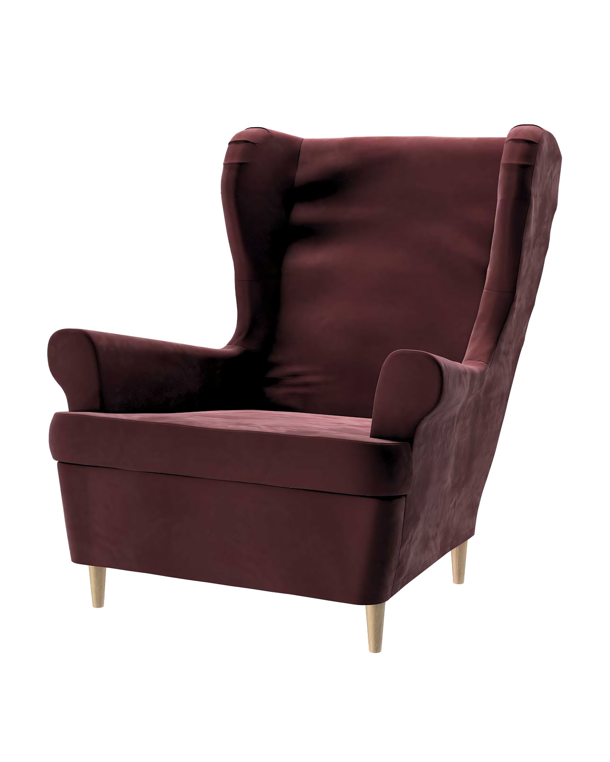 Bezug für Strandmon Sessel Farbe rot Stoff glänzend, samt