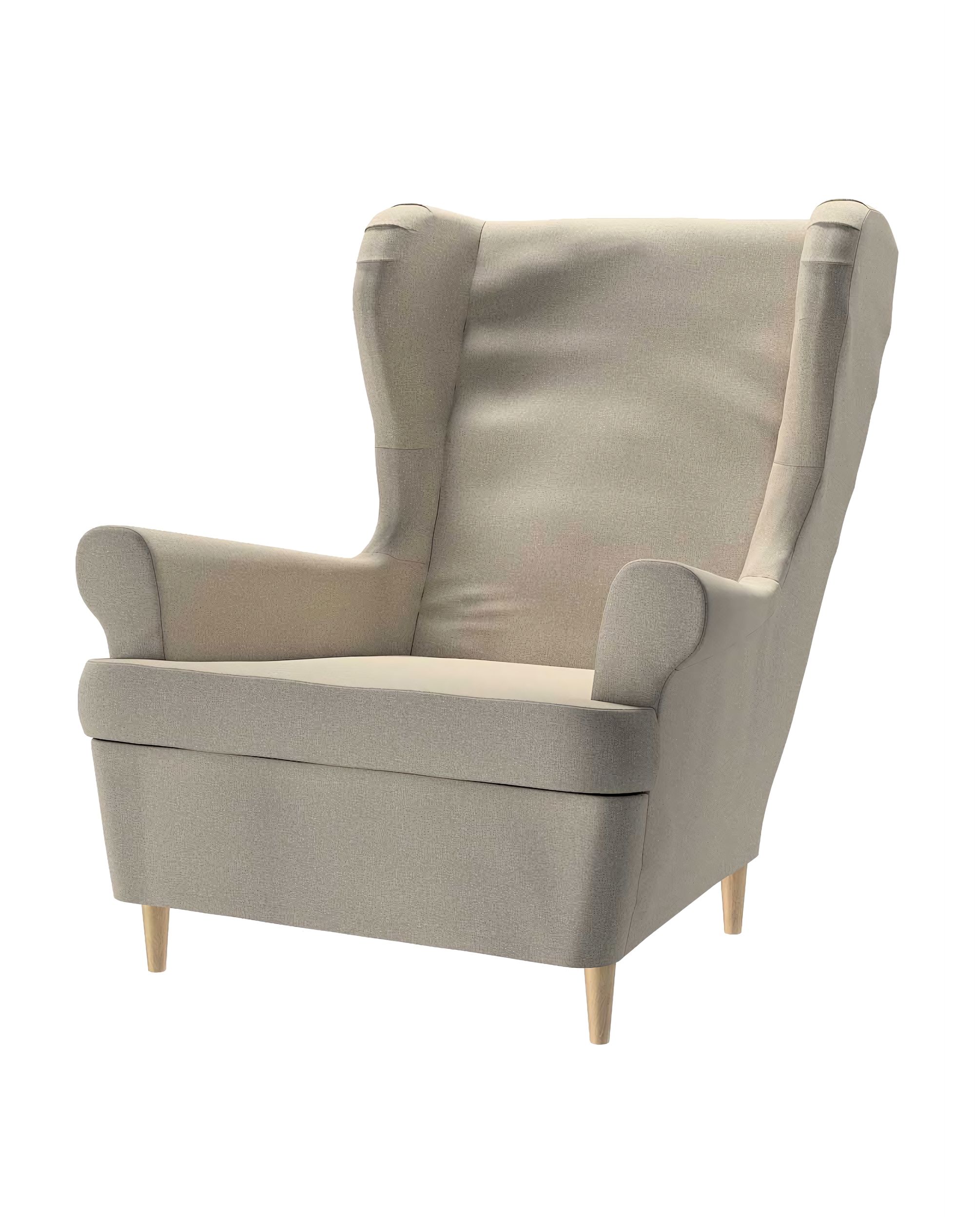 Bezug für Strandmon Sessel Farbe beige Stoff strukturiert