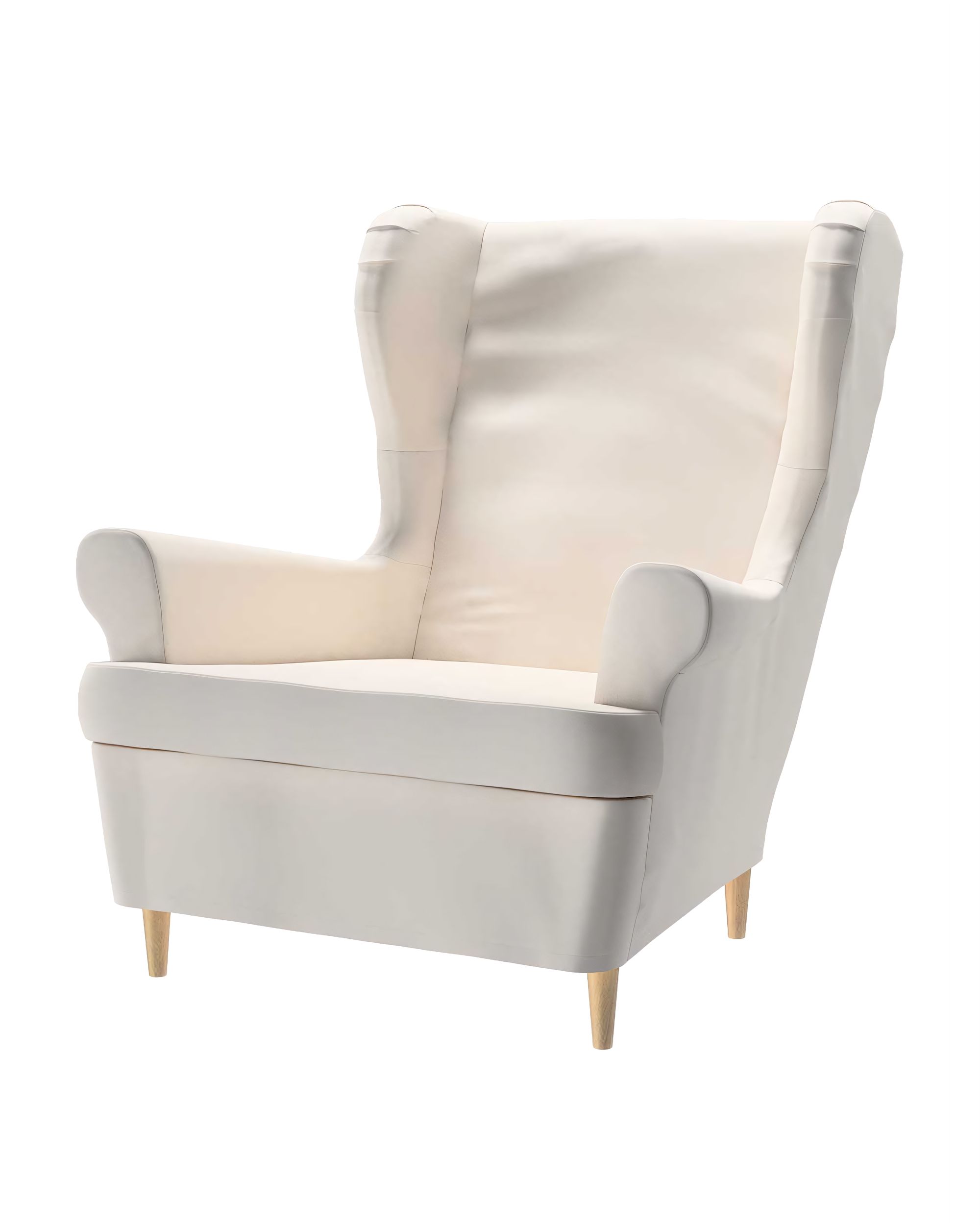 Bezug für Strandmon Sessel Farbe beige Stoff strukturiert