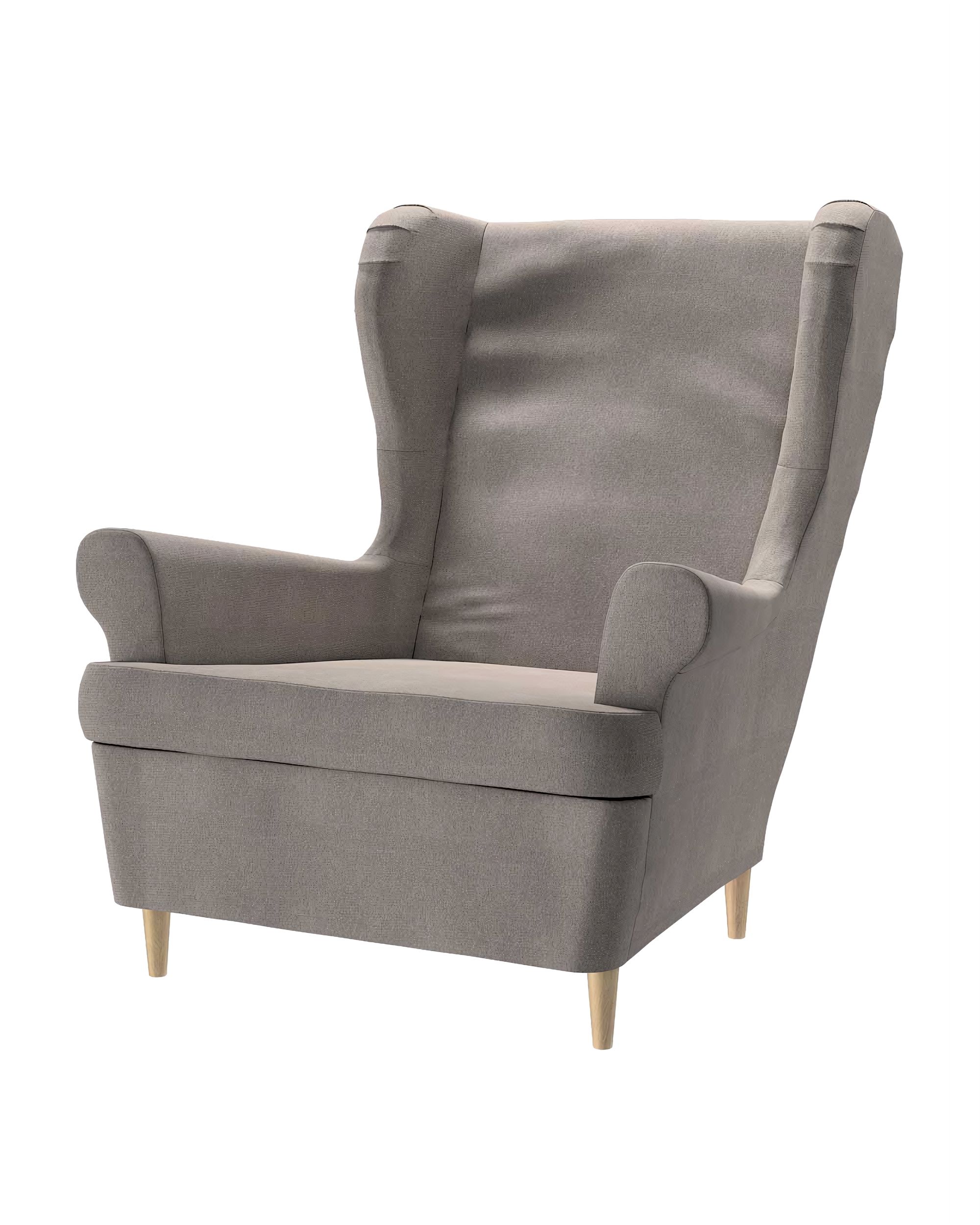 Bezug für Strandmon Sessel Farbe beige Stoff strukturiert
