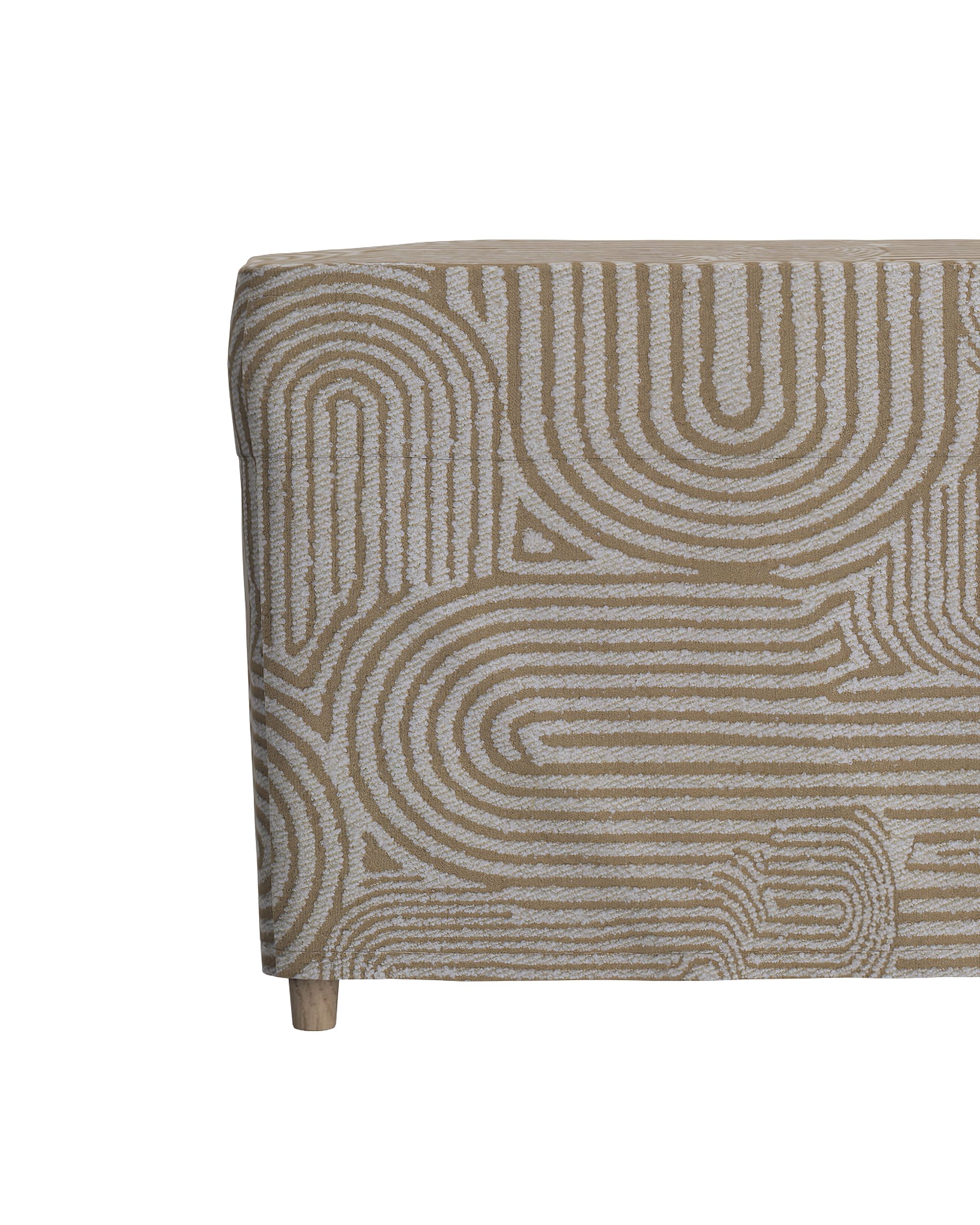 Bezug für Fußhocker Strandmon Farbe beige Stoff strukturiert, gemustert (hover)