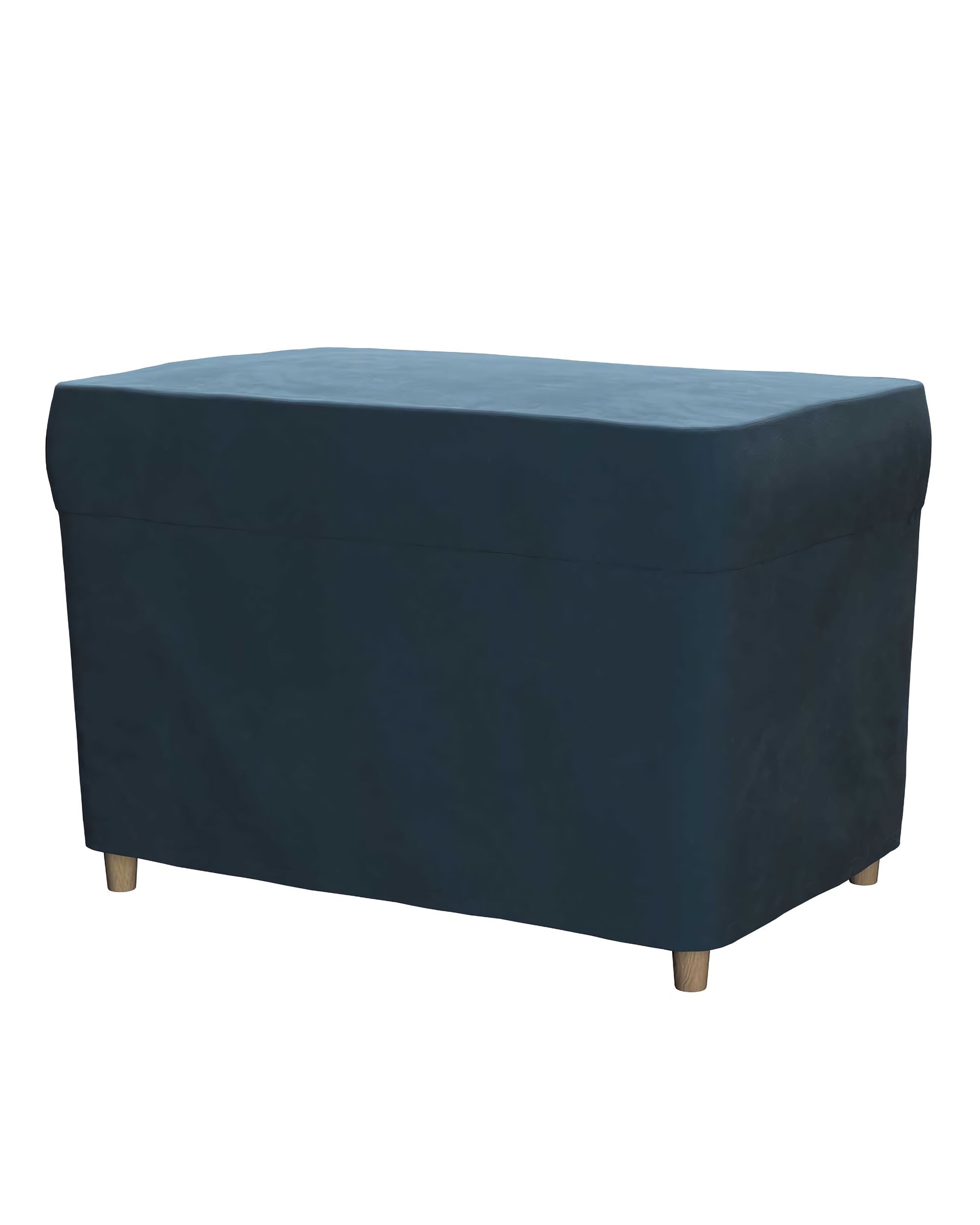 Bezug für Fußhocker Strandmon Farbe blau Stoff glänzend, samt