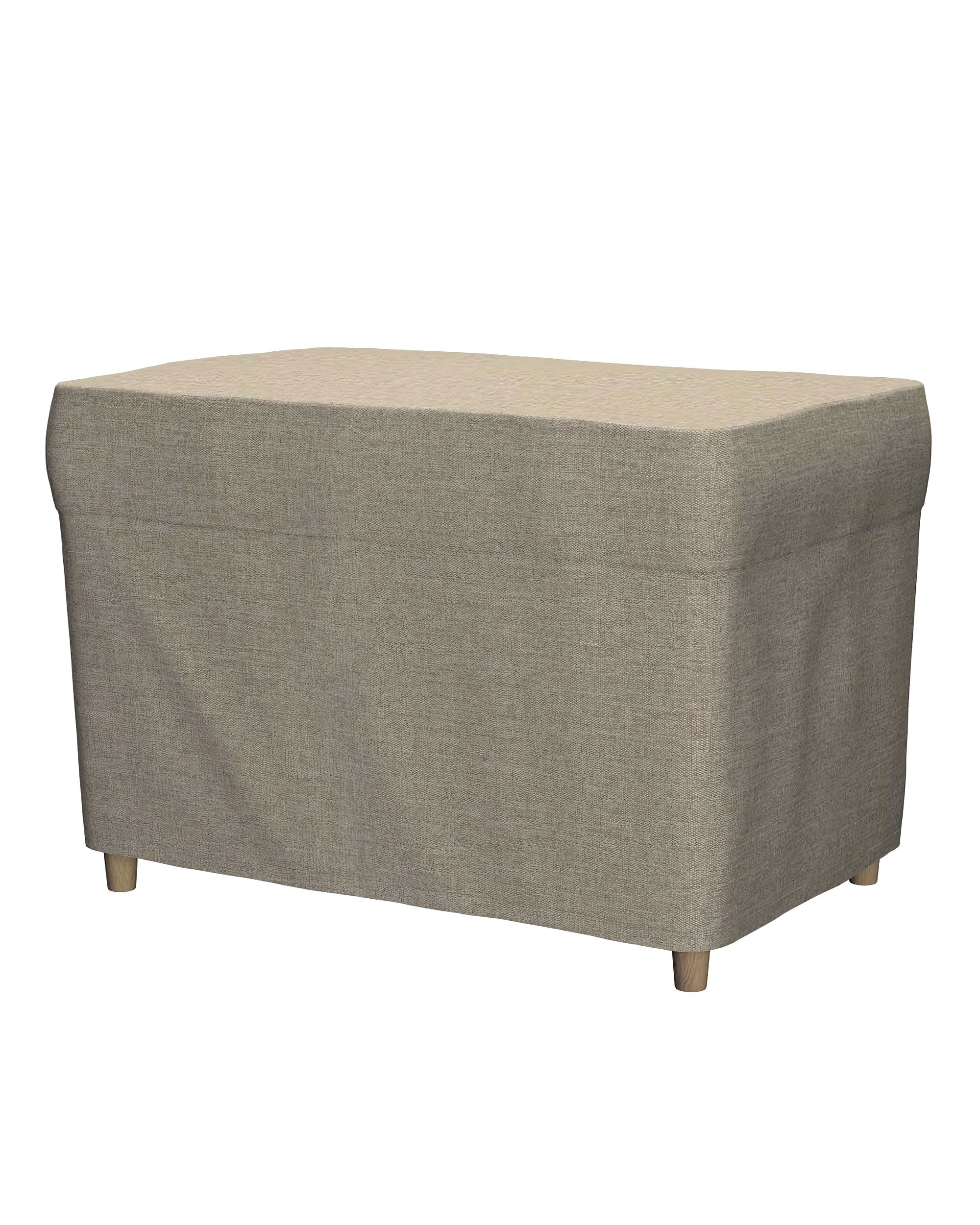 Bezug für Fußhocker Strandmon Farbe beige Stoff strukturiert