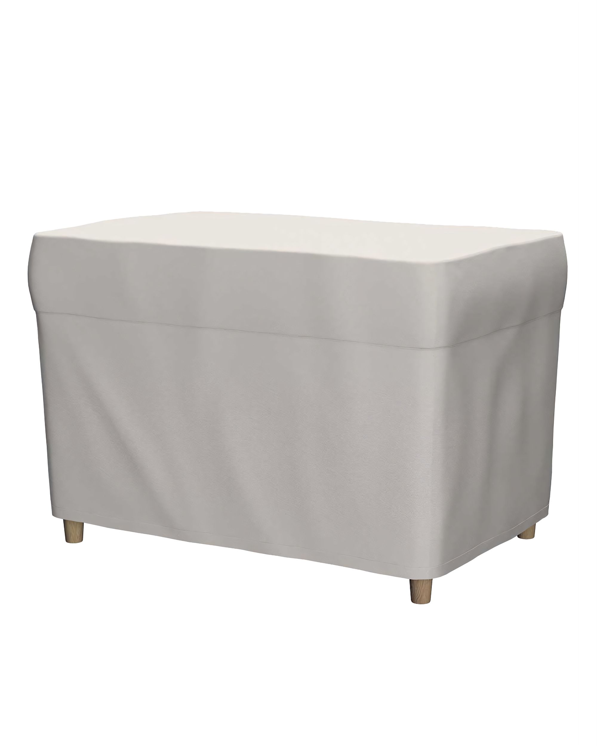 Bezug für Fußhocker Strandmon Farbe beige Stoff strukturiert