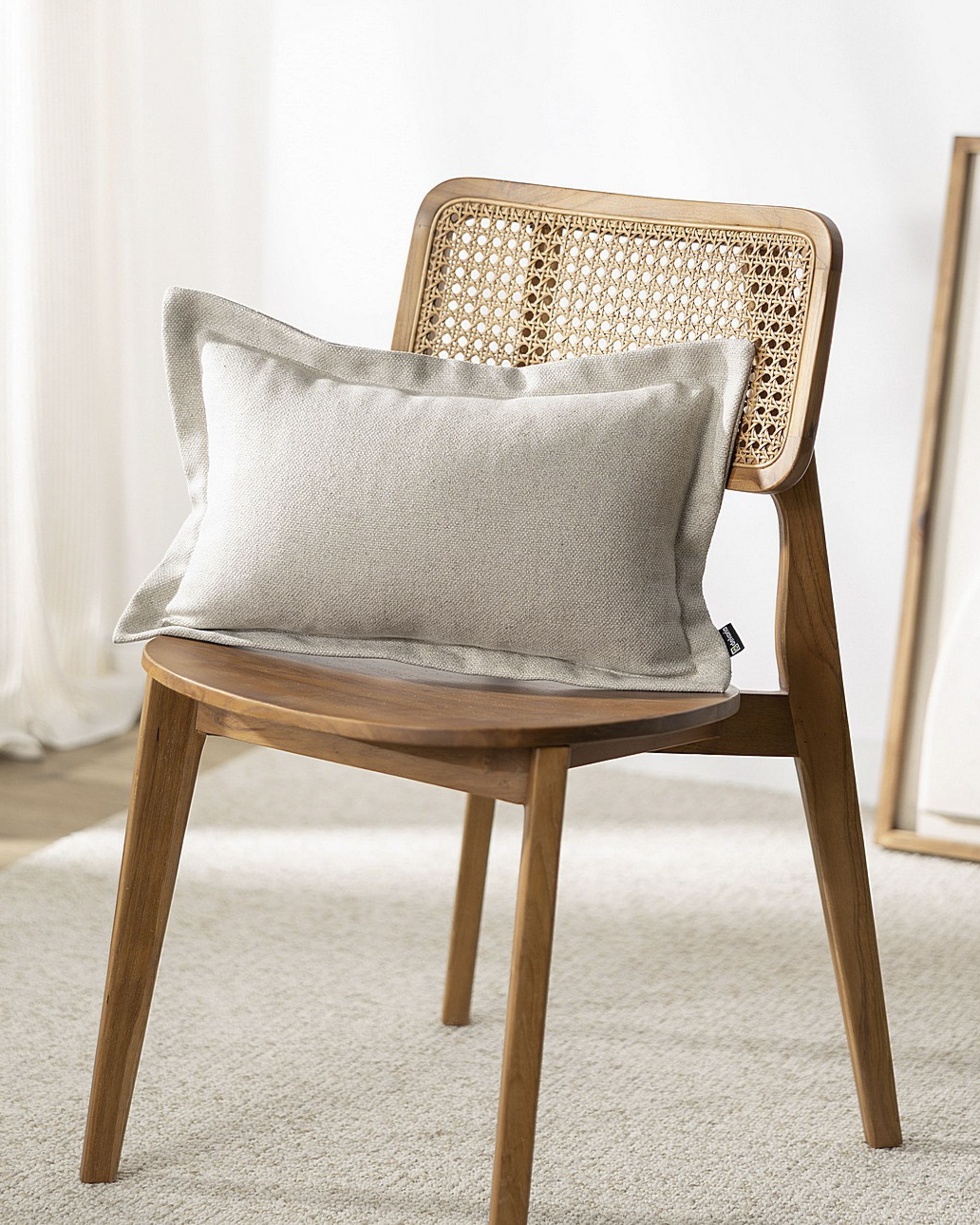 Kissenhülle Mona rechteckig Farbe beige Stoff strukturiert