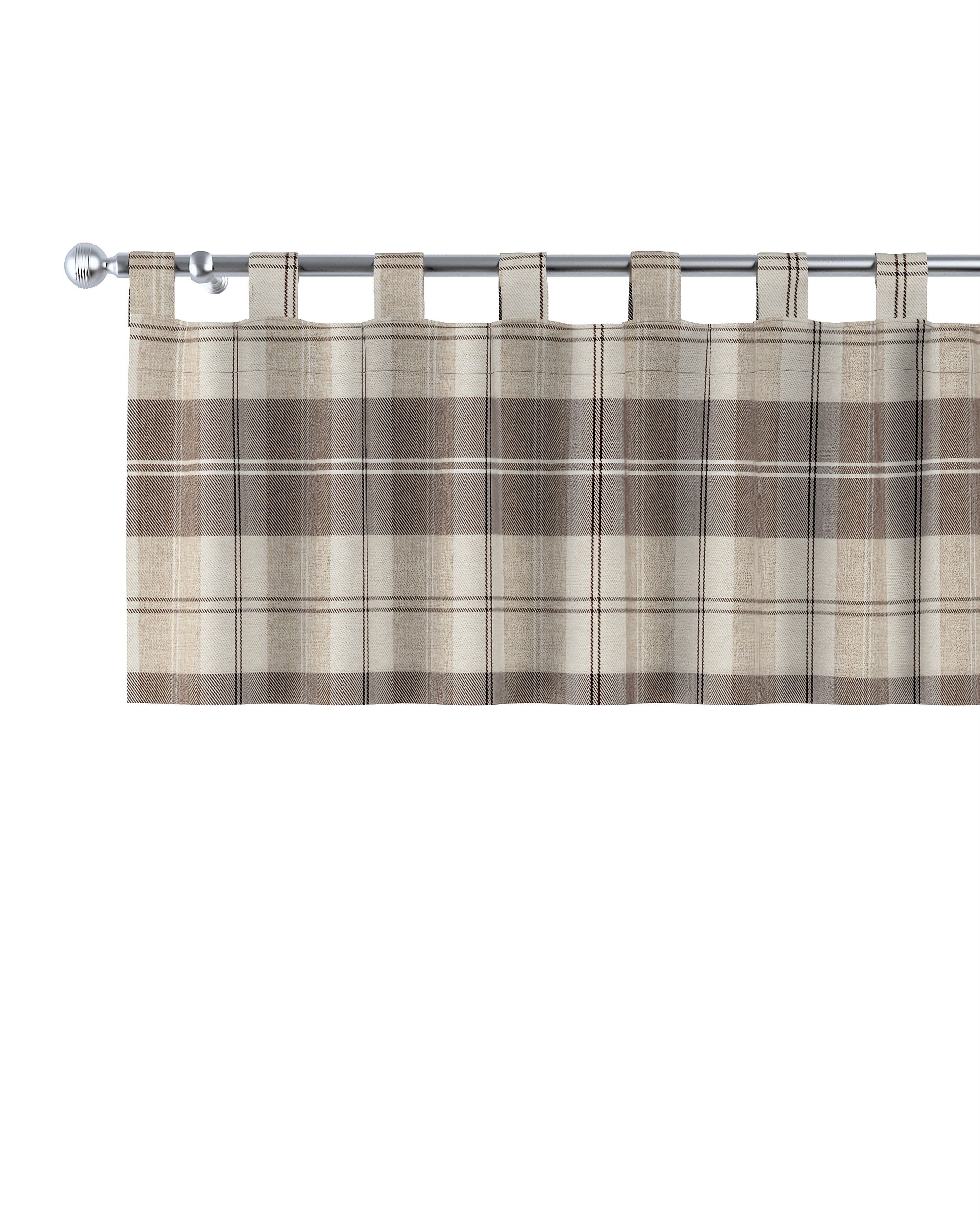 Kurzgardine mit Schlaufen Farbe beige Stoff strukturiert, gemustert