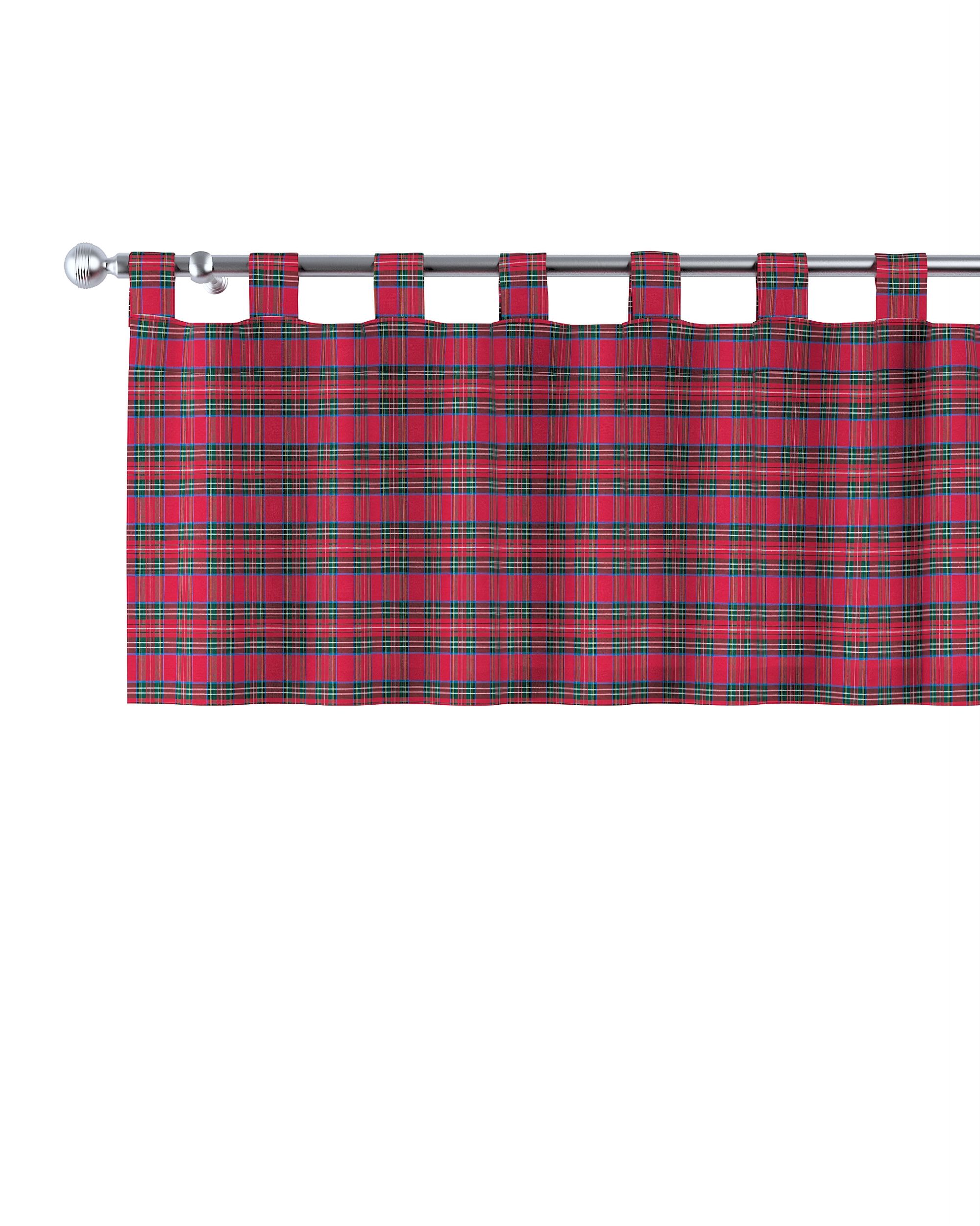 Kurzgardine mit Schlaufen Farbe rot Stoff gemustert