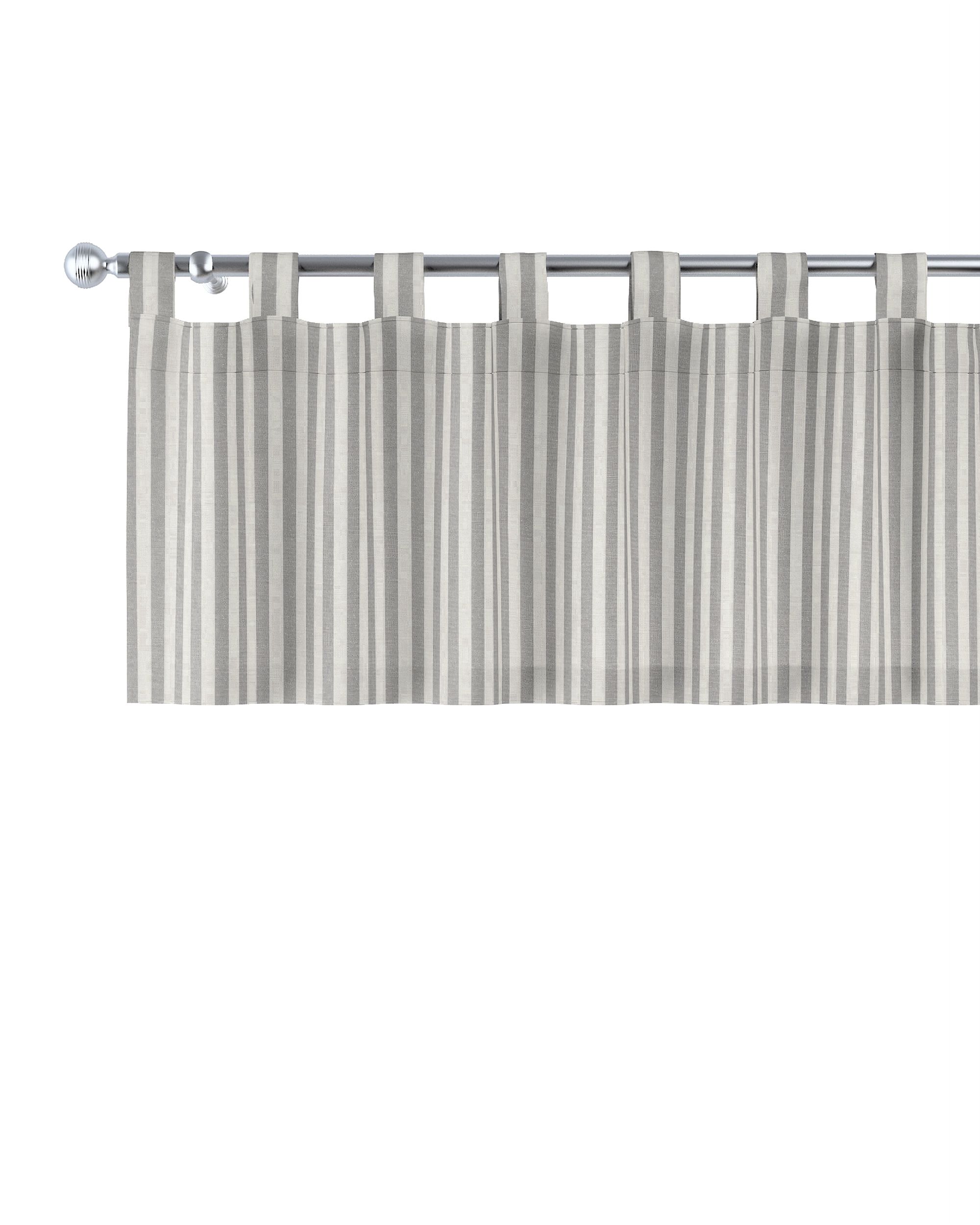 Kurzgardine mit Schlaufen Farbe grau Stoff gemustert