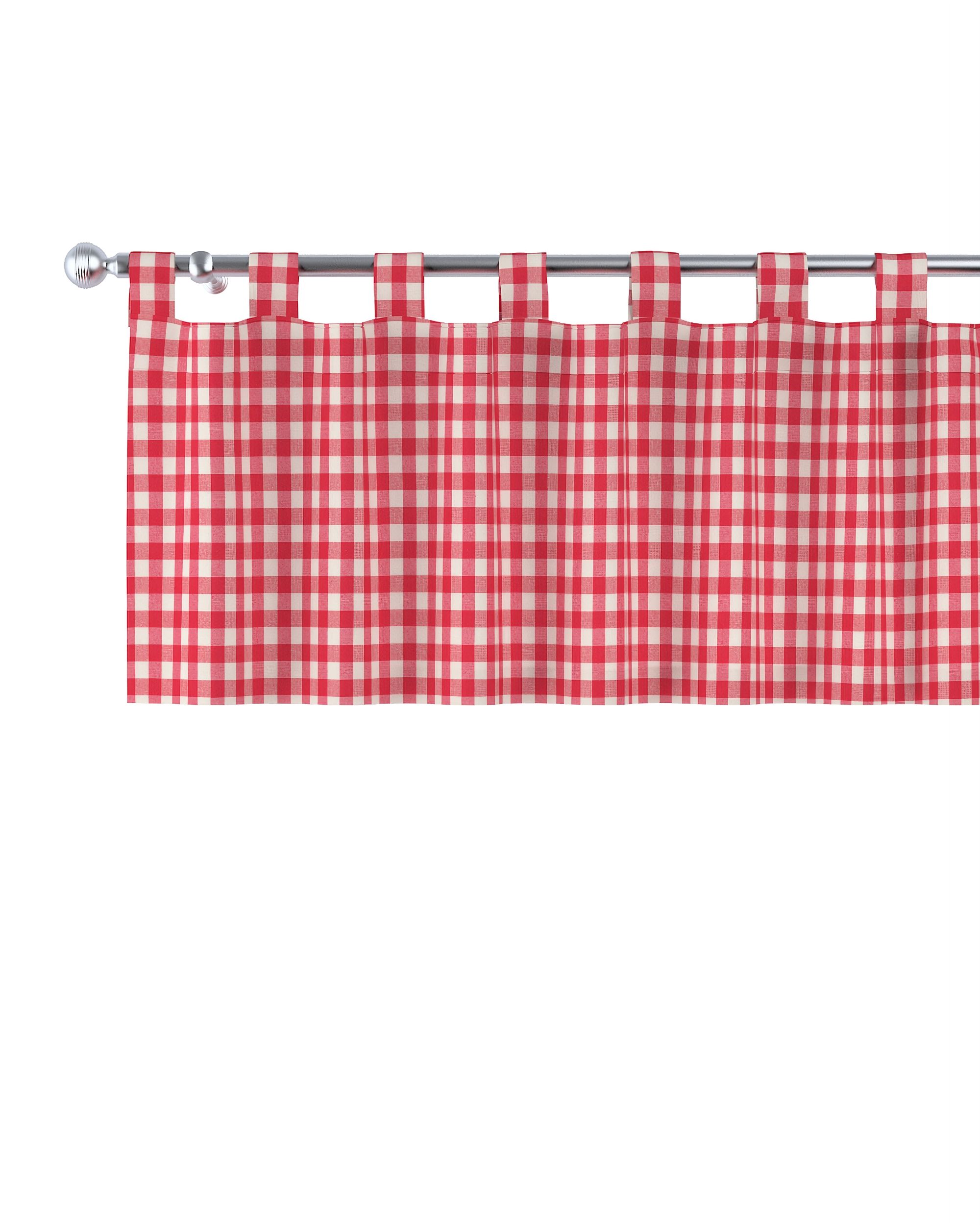 Kurzgardine mit Schlaufen Farbe rot Stoff gemustert