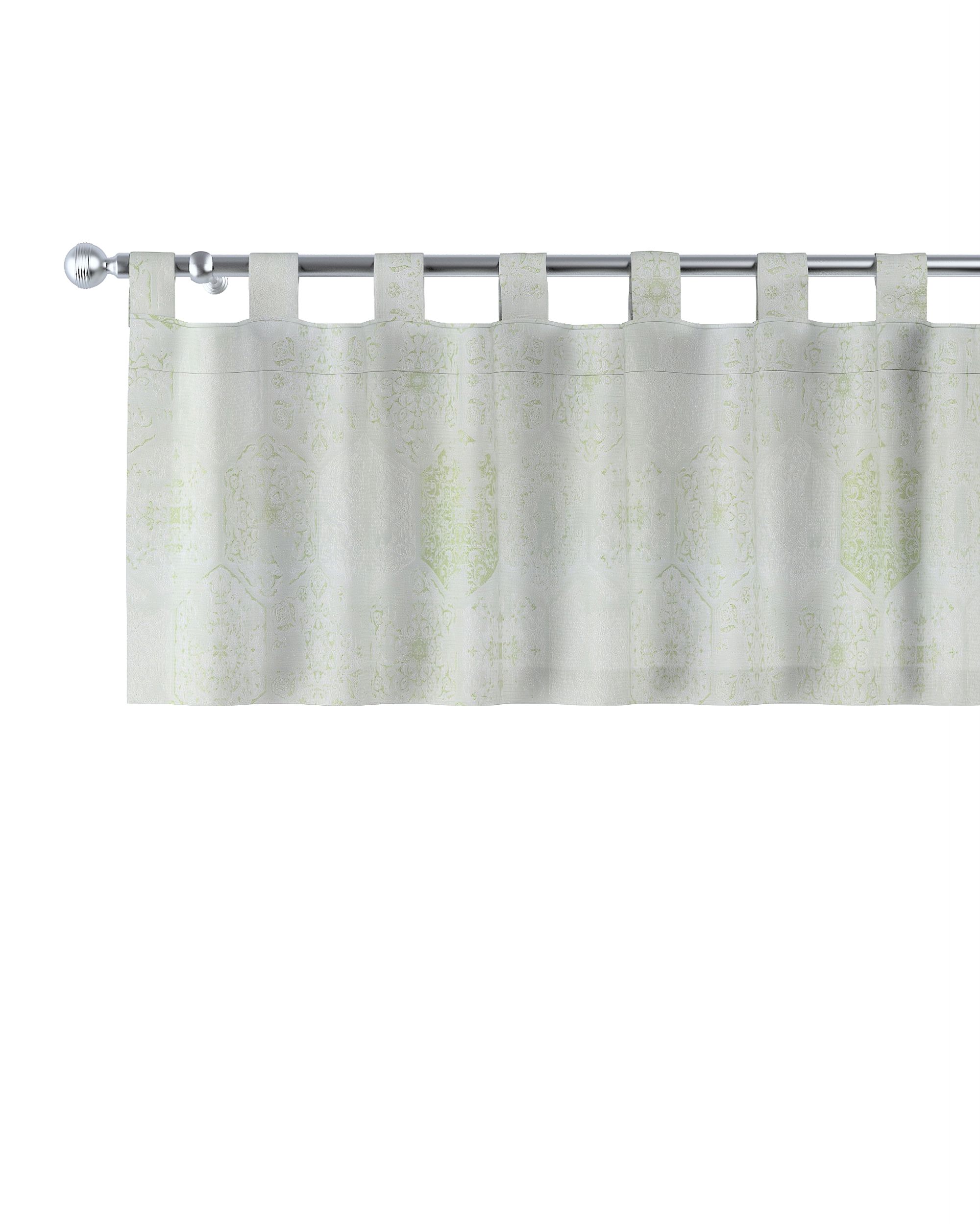 Kurzgardine mit Schlaufen Farbe grün Stoff glänzend, strukturiert, gemustert