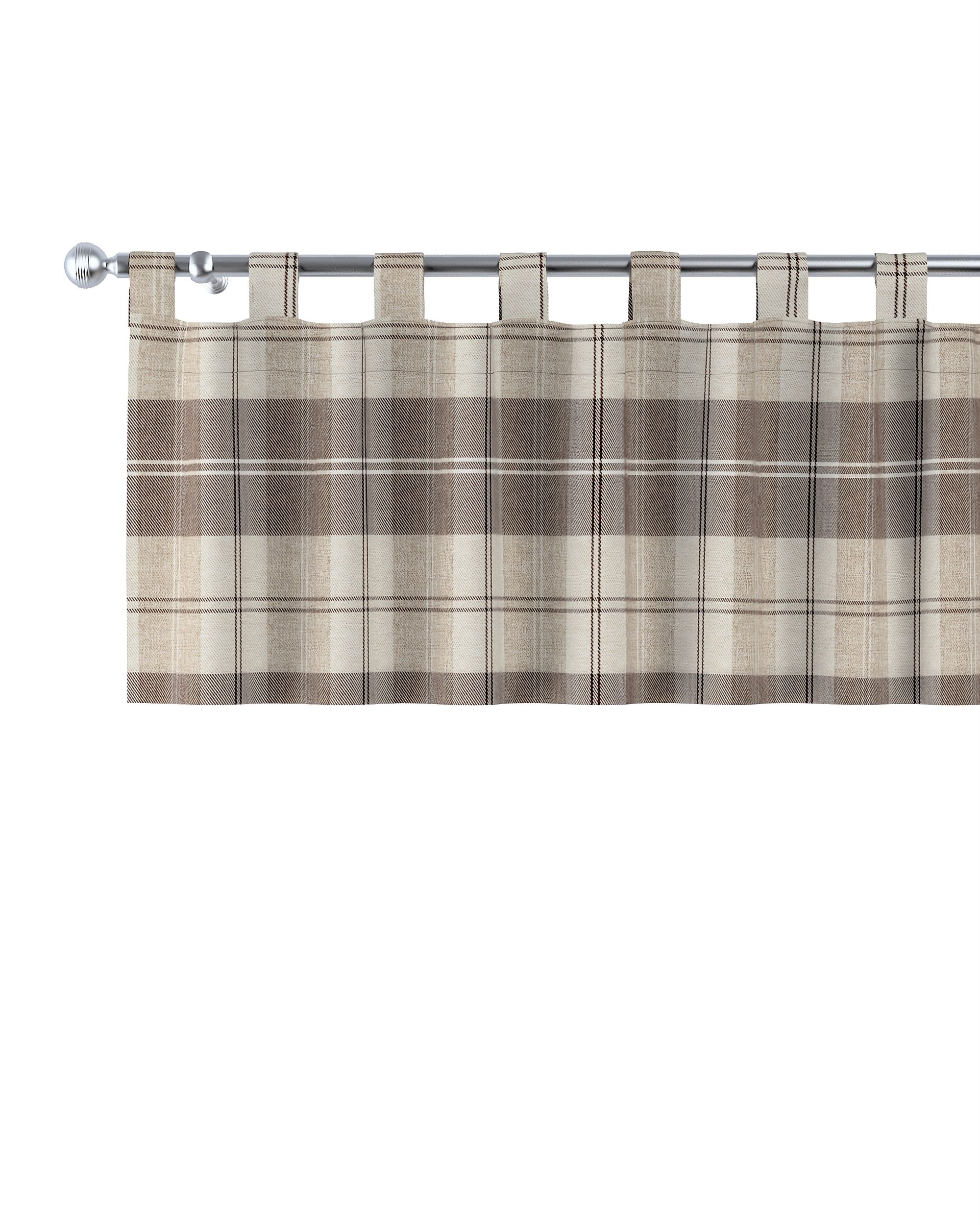 Kurzgardine mit Schlaufen Farbe beige Stoff strukturiert, gemustert