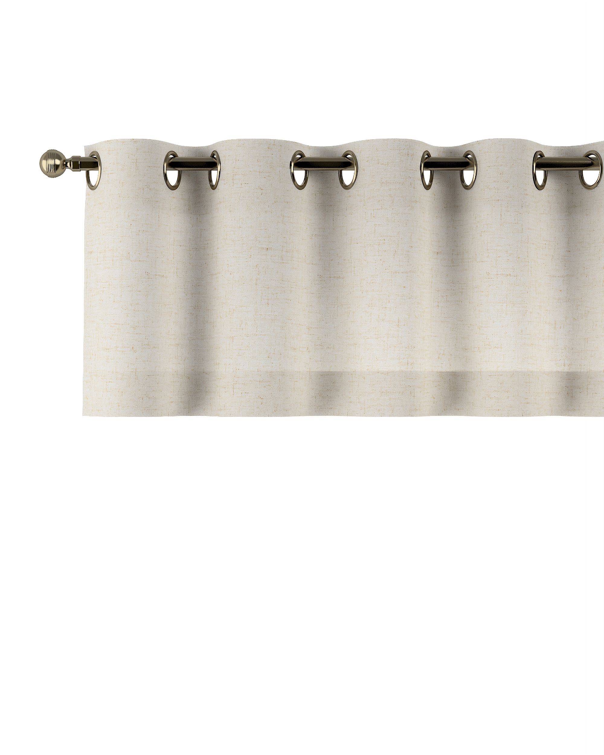 Kurzgardine mit Ösen Farbe beige Stoff halbtransparent