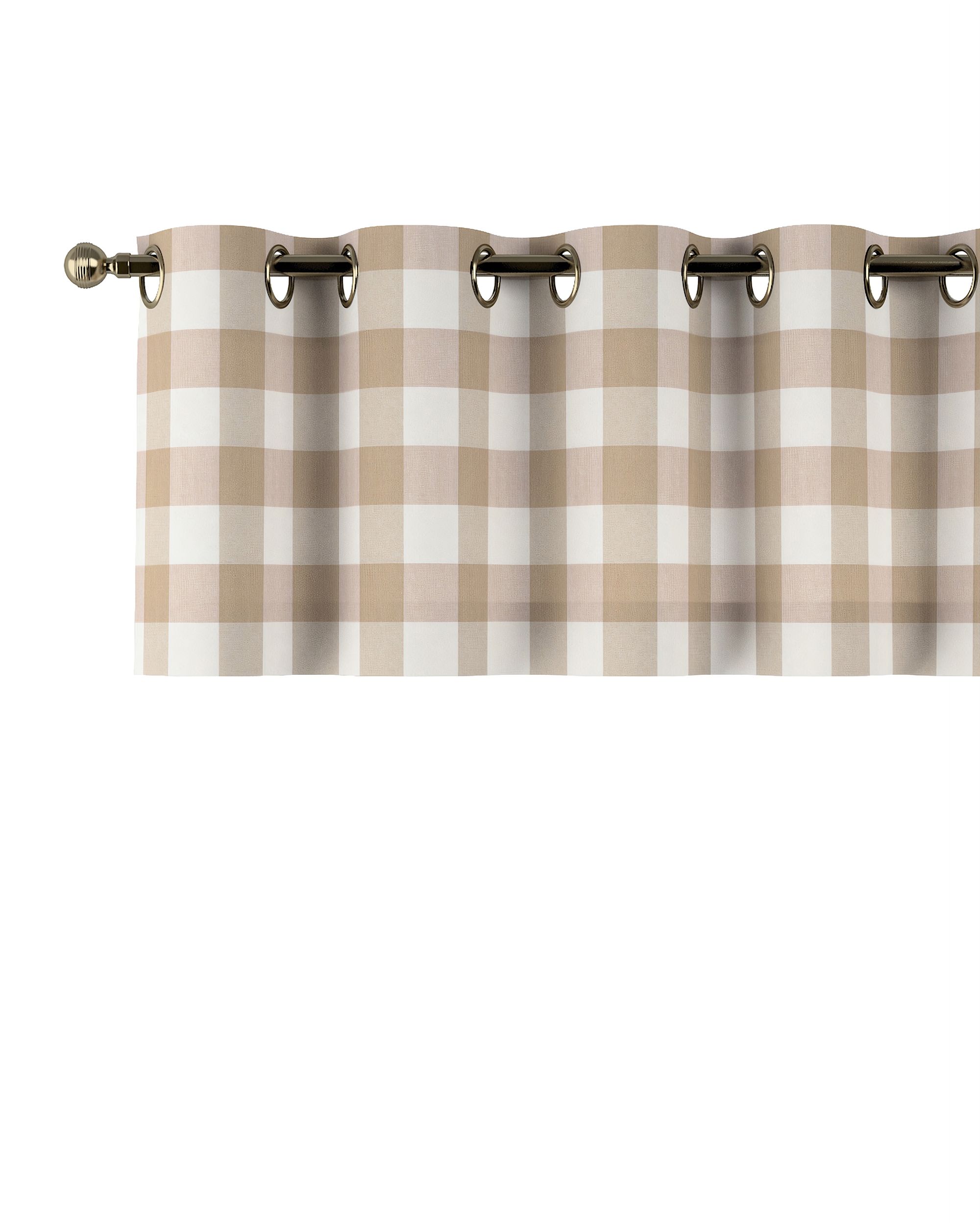 Kurzgardine mit Ösen Farbe beige Stoff gemustert