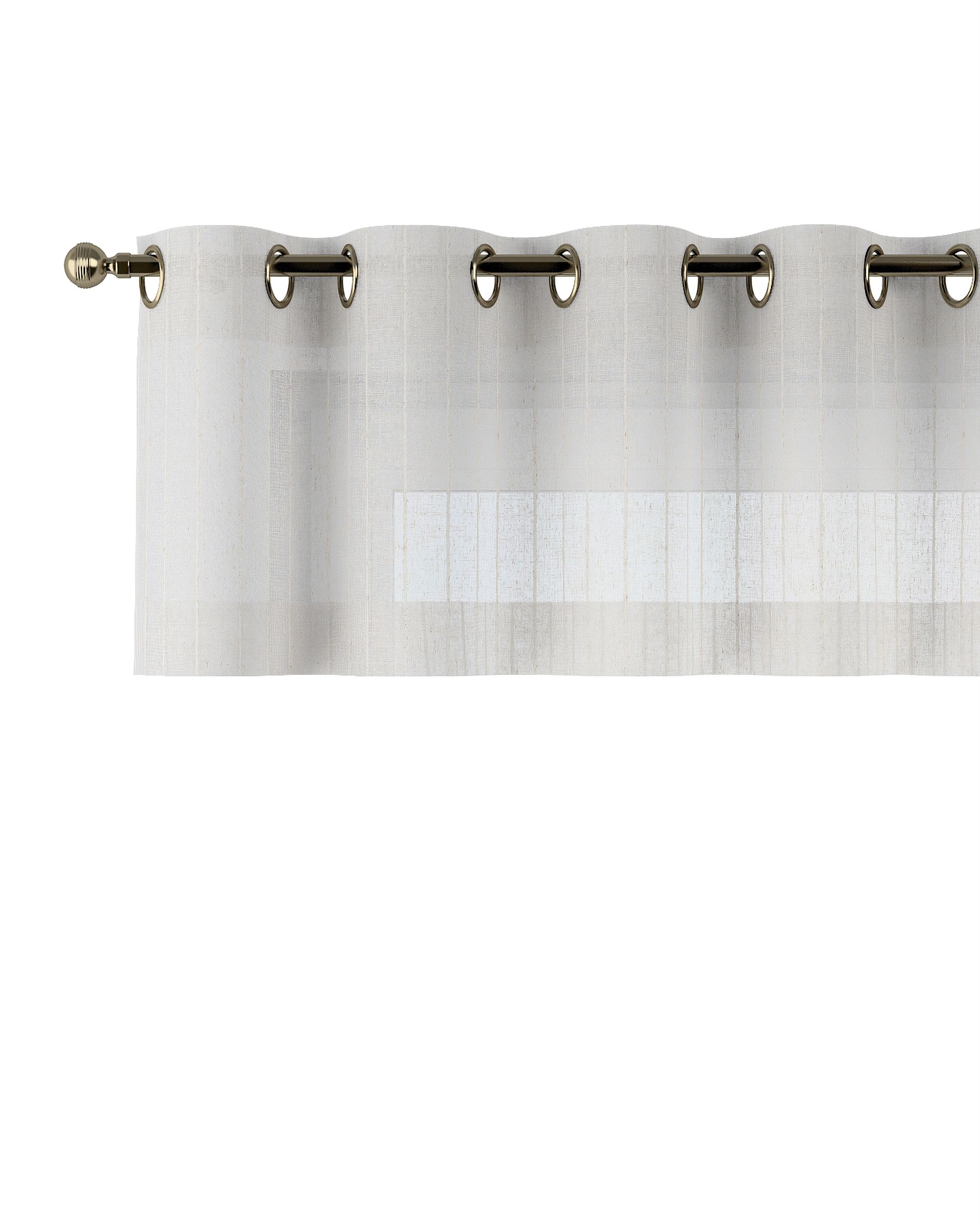 Kurzgardine mit Ösen Farbe beige Stoff halbtransparent, strukturiert, gemustert