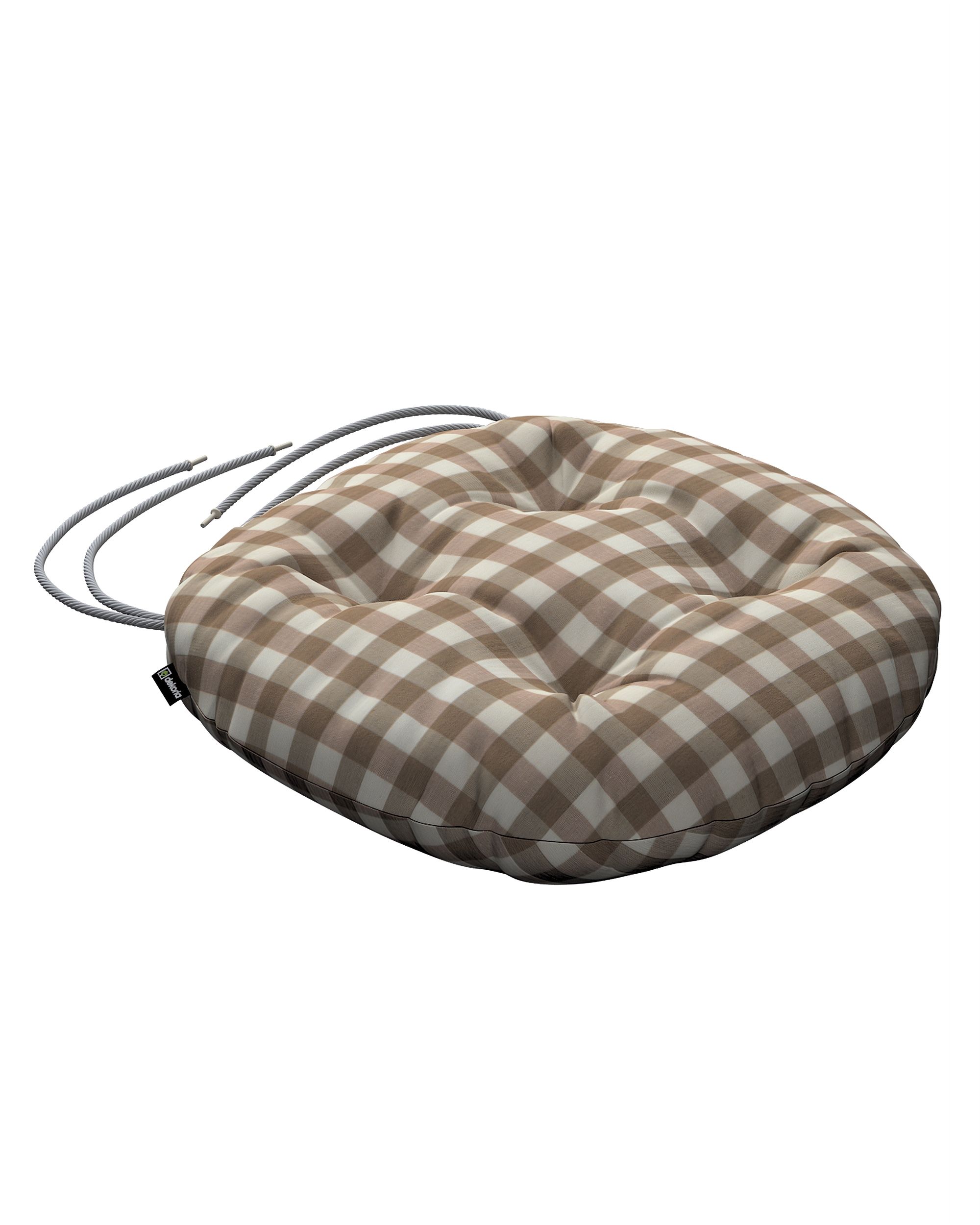 Stuhlkissen Adam mit Bindeschnur Farbe beige Stoff gemustert