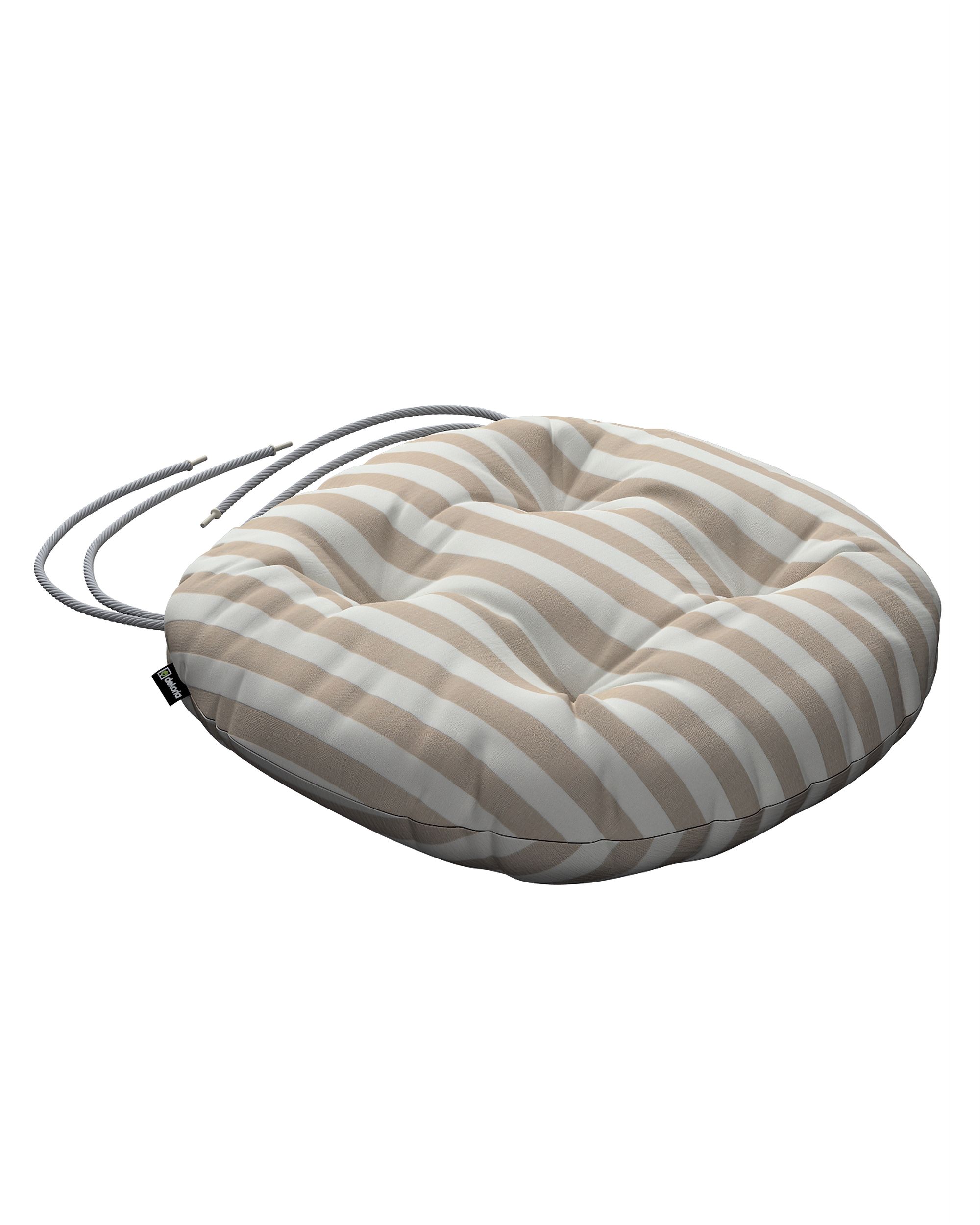 Stuhlkissen Adam mit Bindeschnur Farbe beige Stoff gemustert