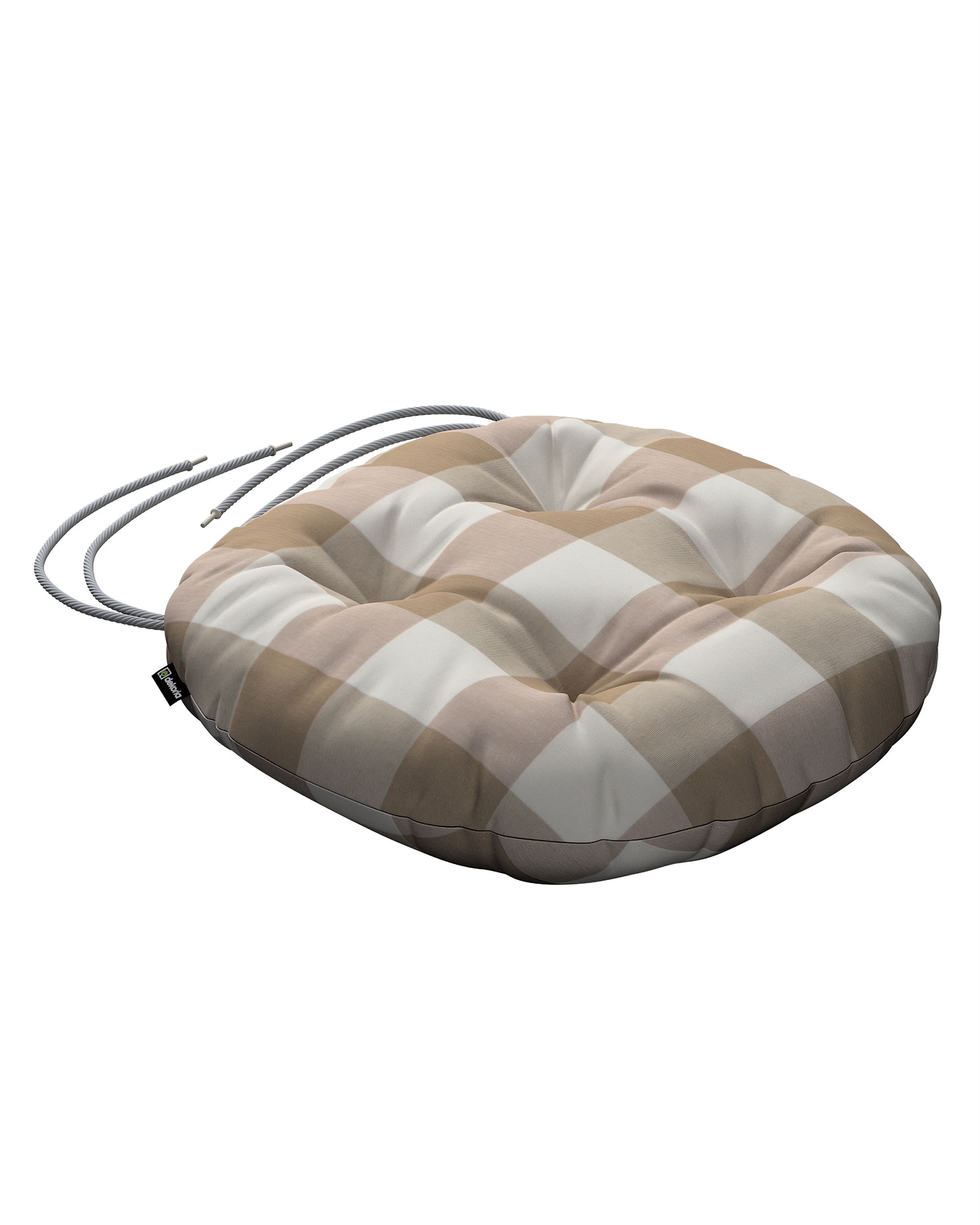 Stuhlkissen Adam mit Bindeschnur Farbe beige Stoff gemustert