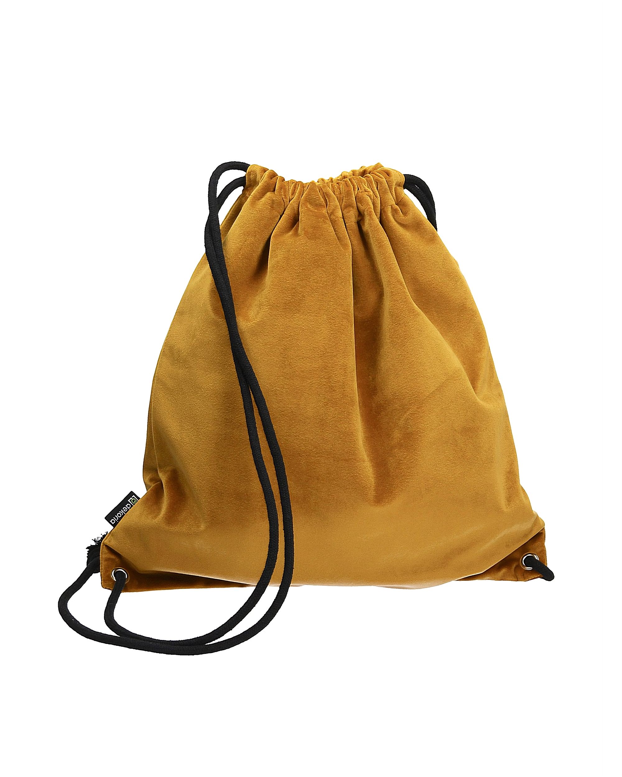 Gym Sack dark grey Farbe gelb Stoff glänzend, samt