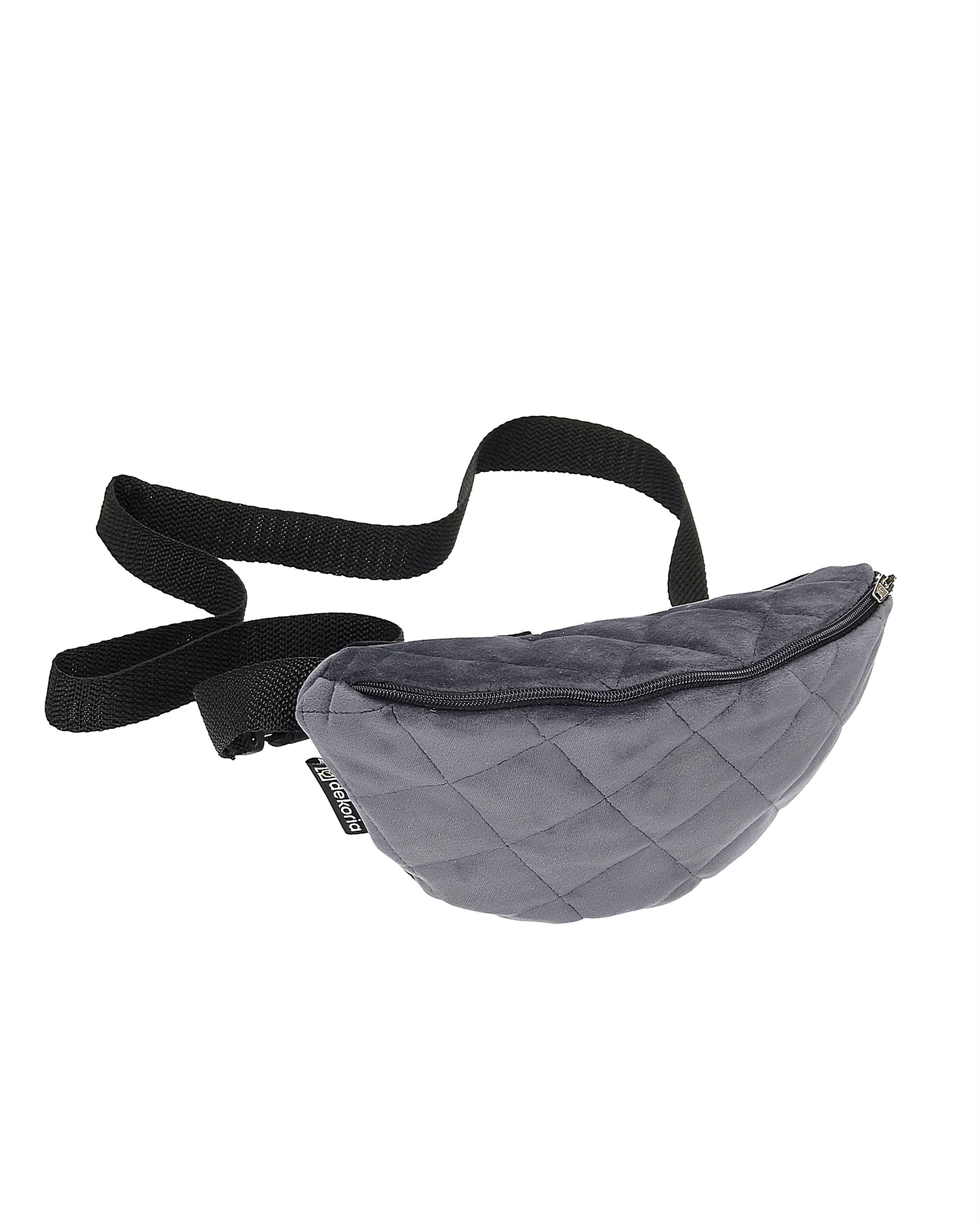 Gürteltasche Velvet Olive Farbe grau Stoff glänzend, samt