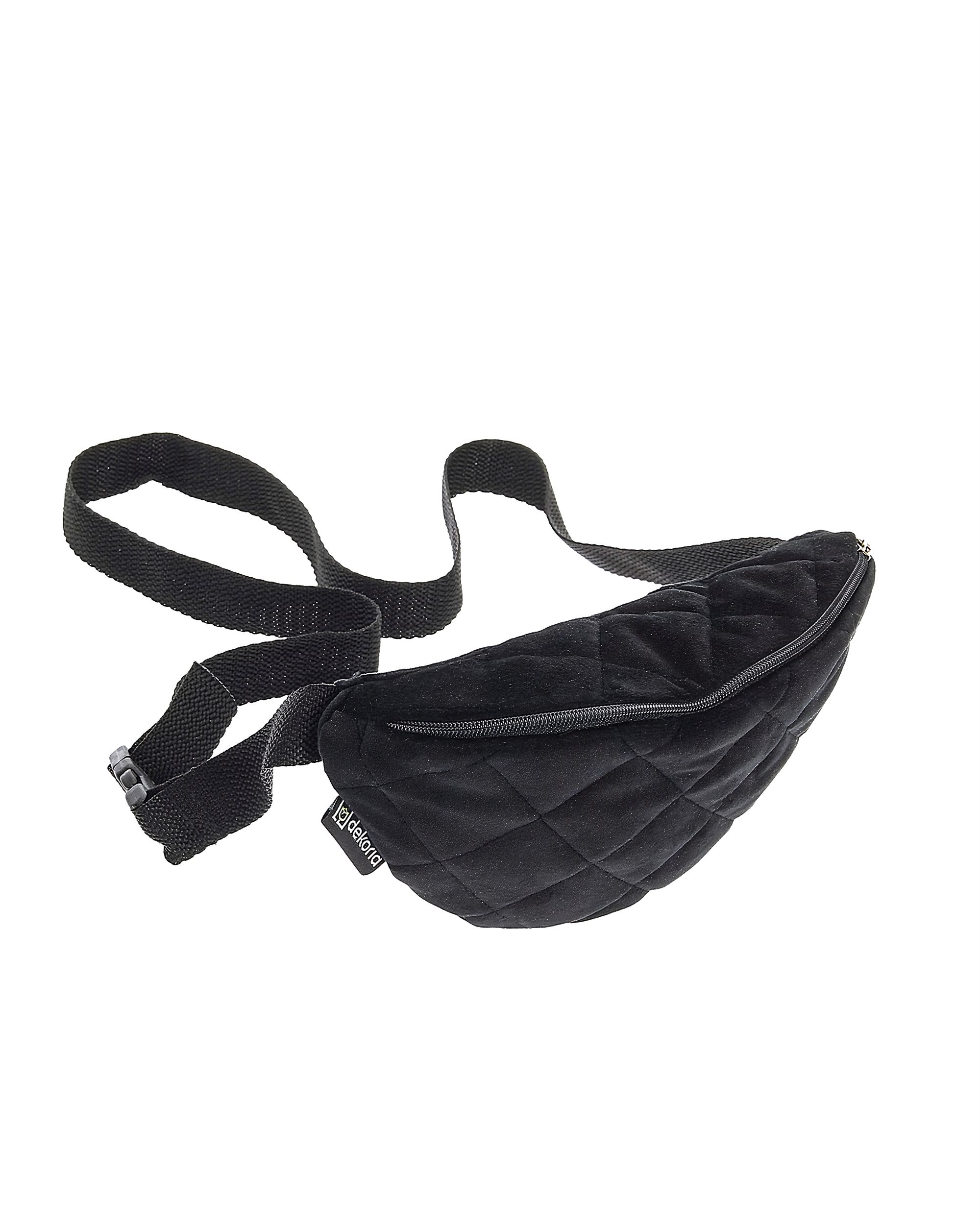 Gürteltasche Velvet Olive Farbe schwarz Stoff glänzend, samt