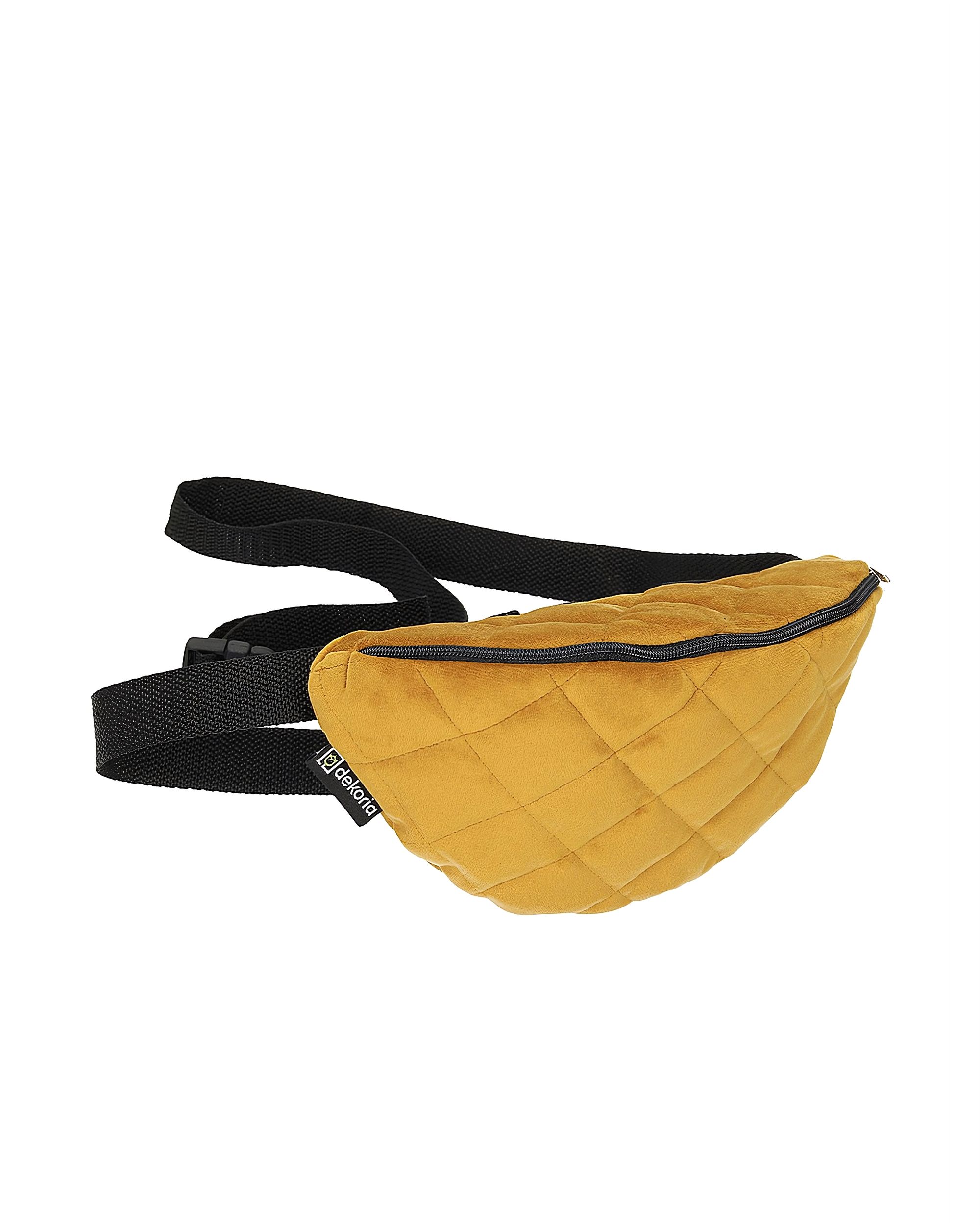 Gürteltasche Velvet Olive Farbe gelb Stoff glänzend, samt