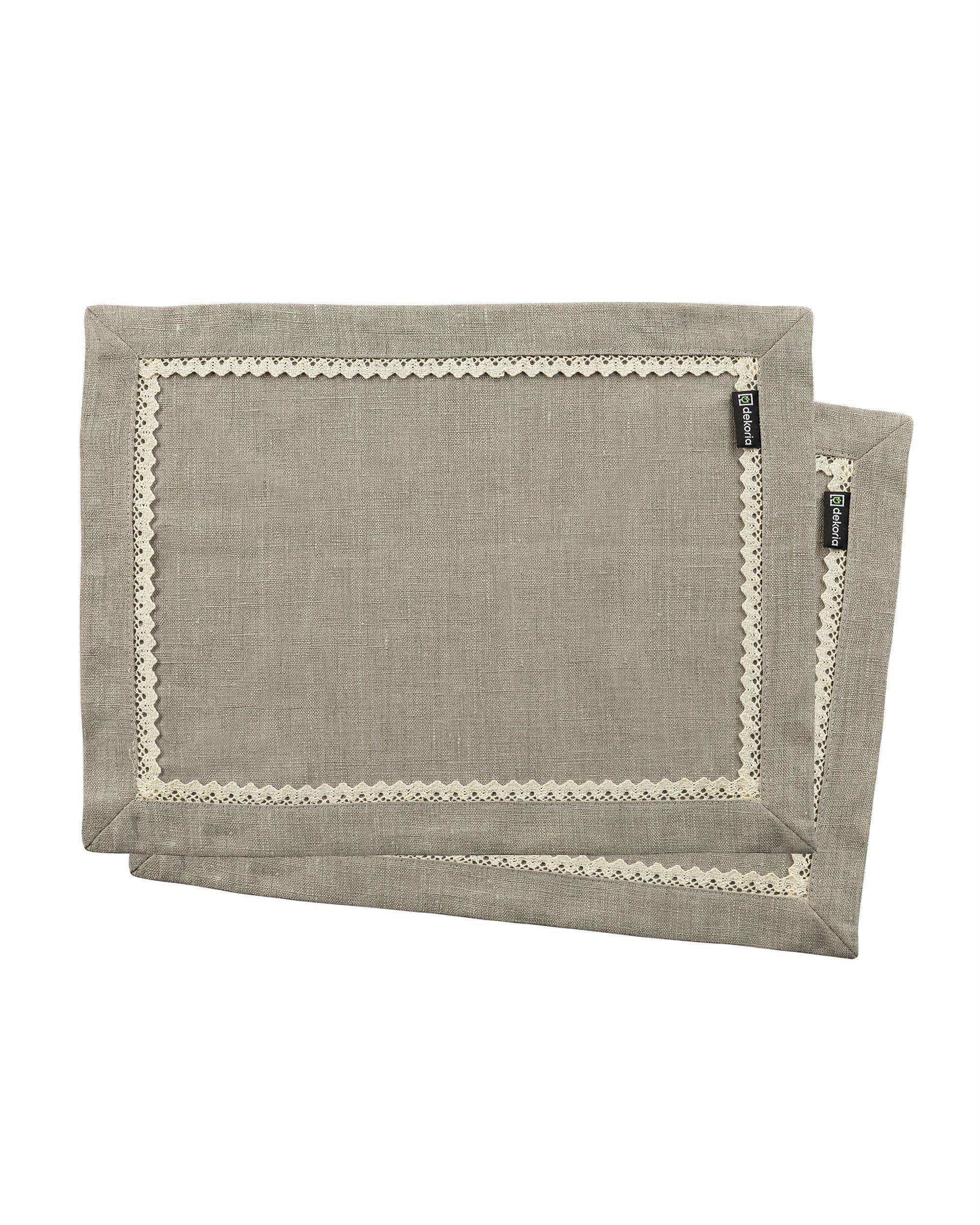 Tischset mit Spitze 30x40 cm 2 Stck. Farbe beige Stoff halbtransparent, strukturiert