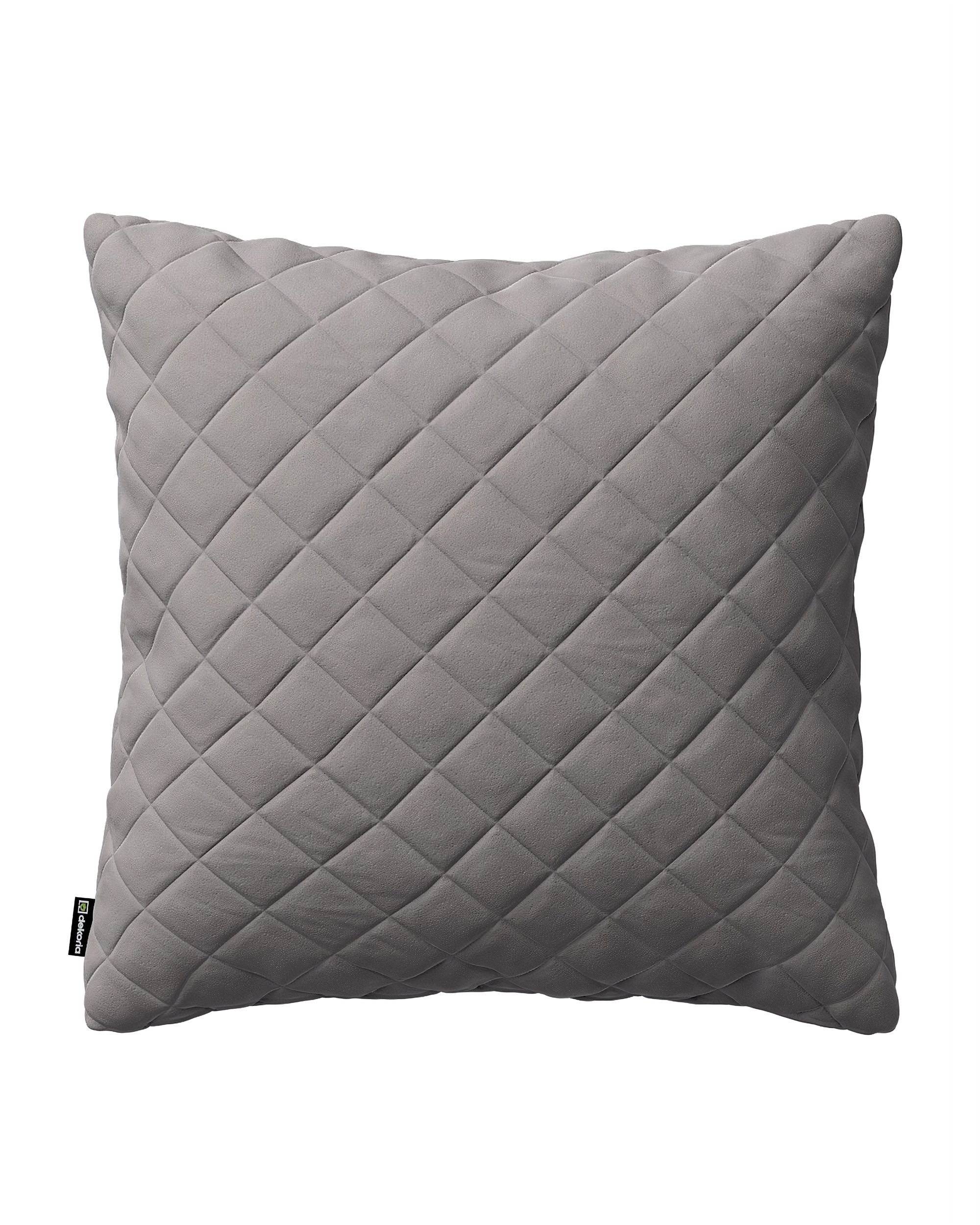 Kissenhülle Mia gesteppt 43x43cm Farbe grau Stoff glänzend, samt